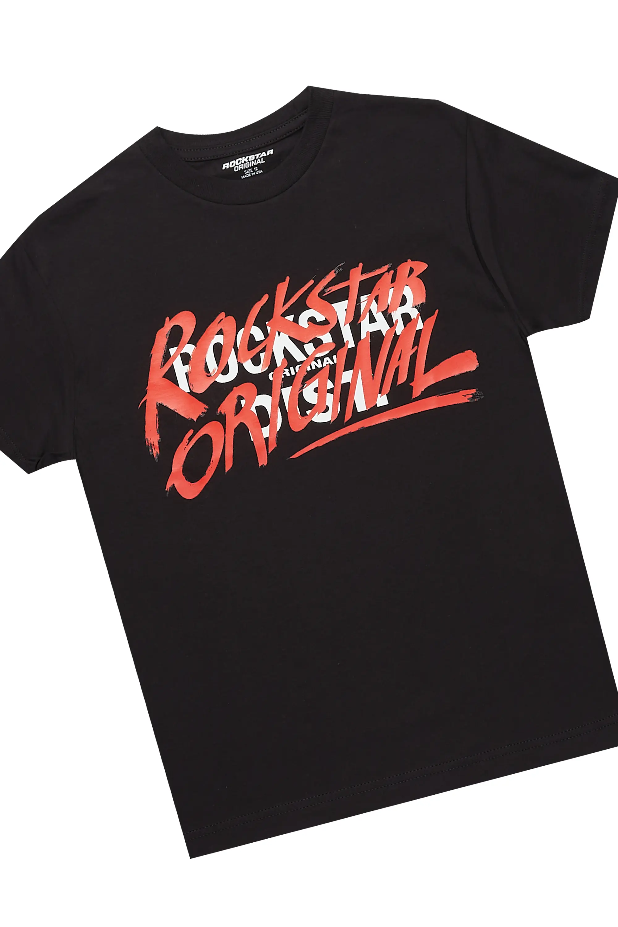 Boys Freedom Black T-Shirt/Stacked Flare Pant Set - Image 2