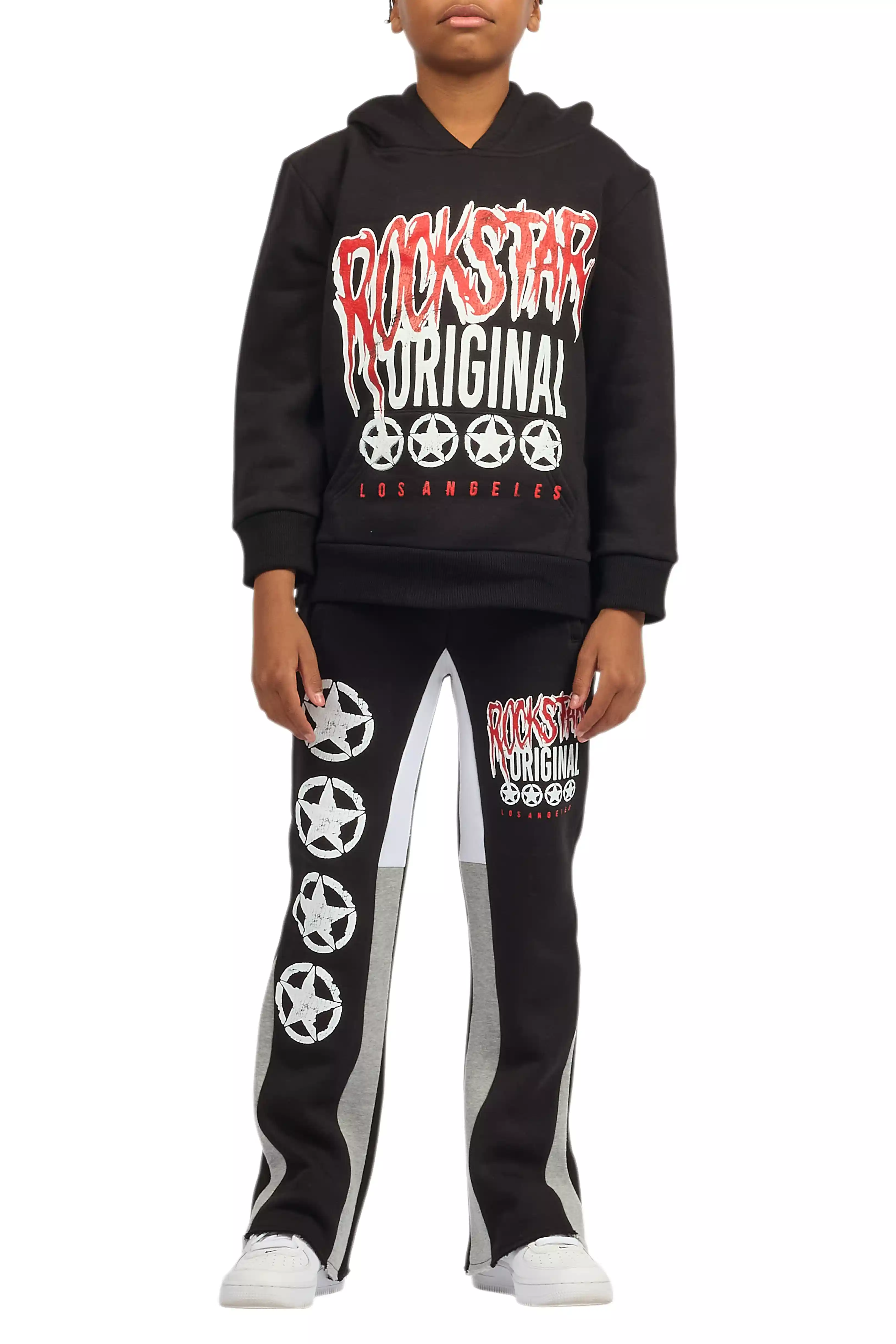 Boys Wizzurd Black/Grey Stacked Flare Track Set - Image 15