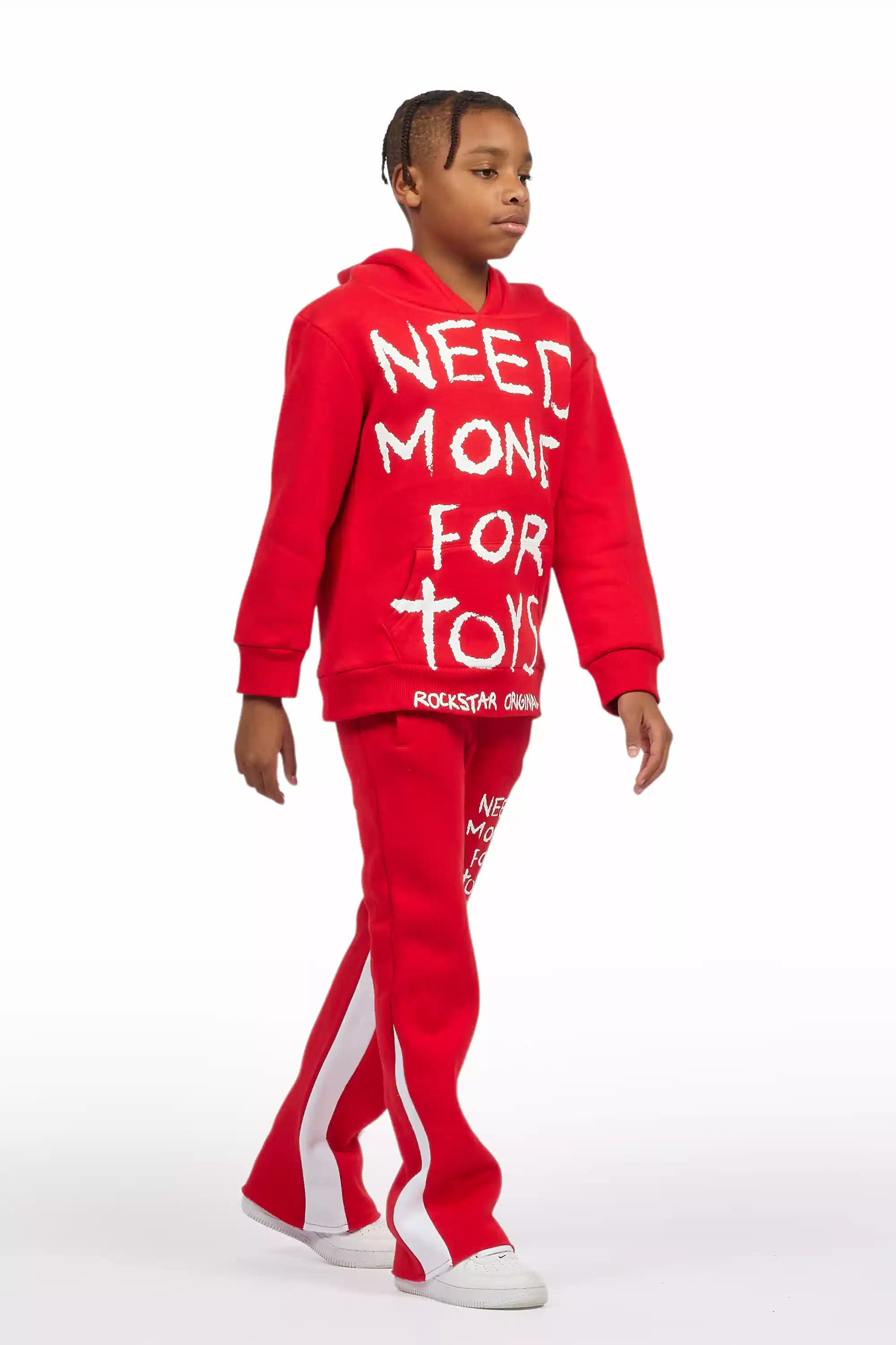 Boys M4 Toys Red/White Hoodie Stacked Flare Track Set - Image 3