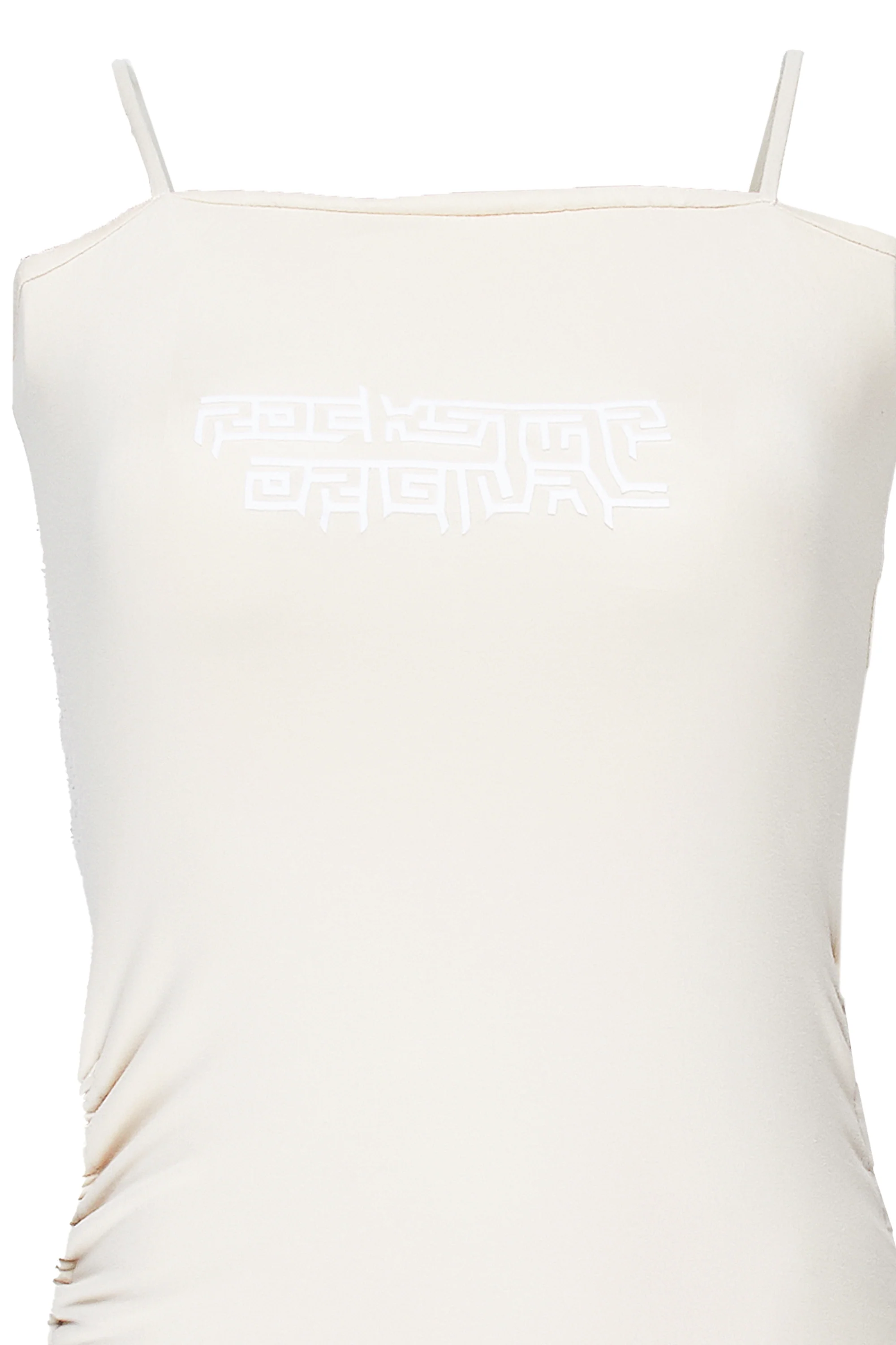 Girls Mimi Beige Strap Dress - Image 2