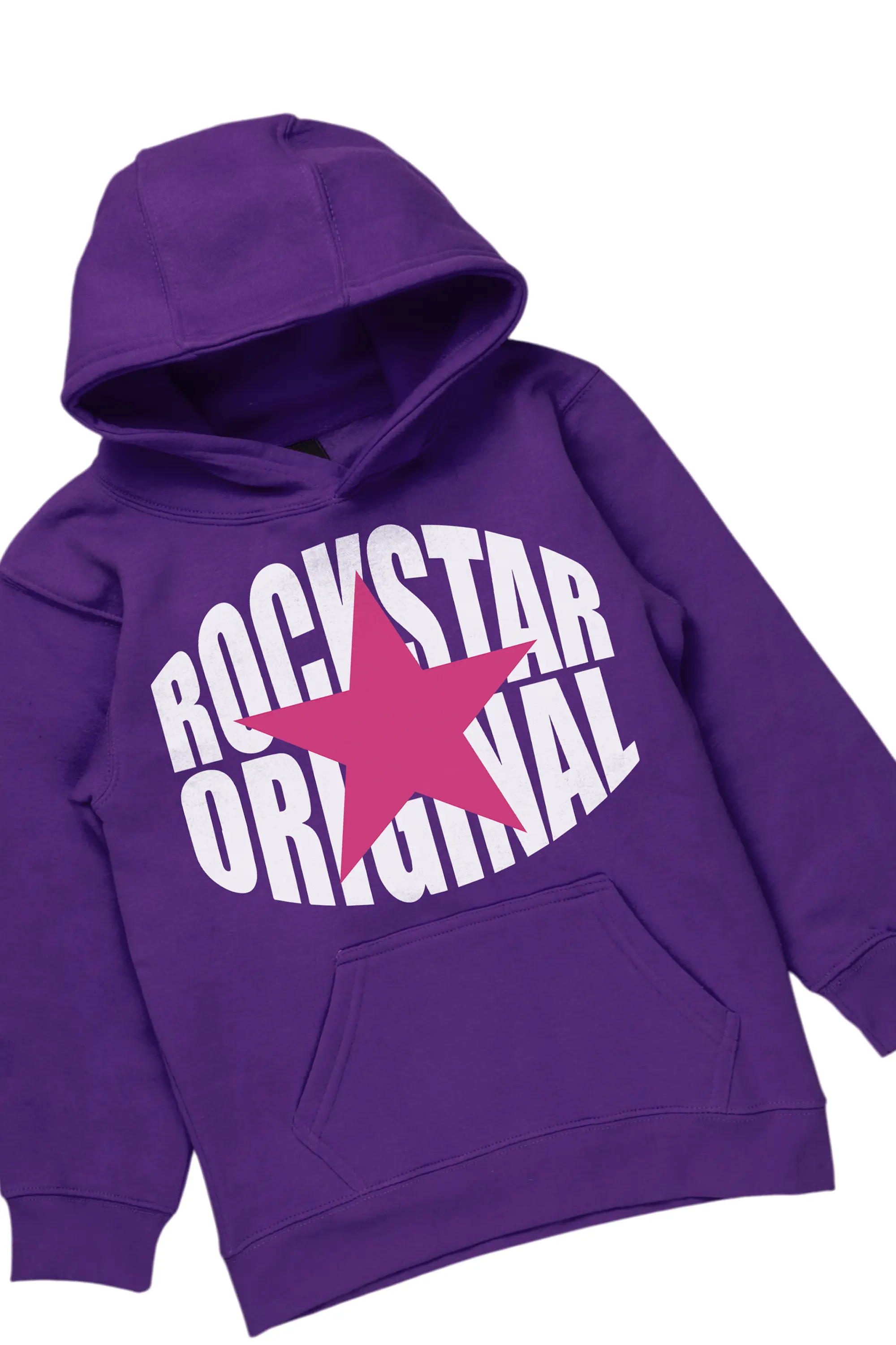 Girls Maeve Purple Hoodie/Stacked Flare Jean Set - Image 2