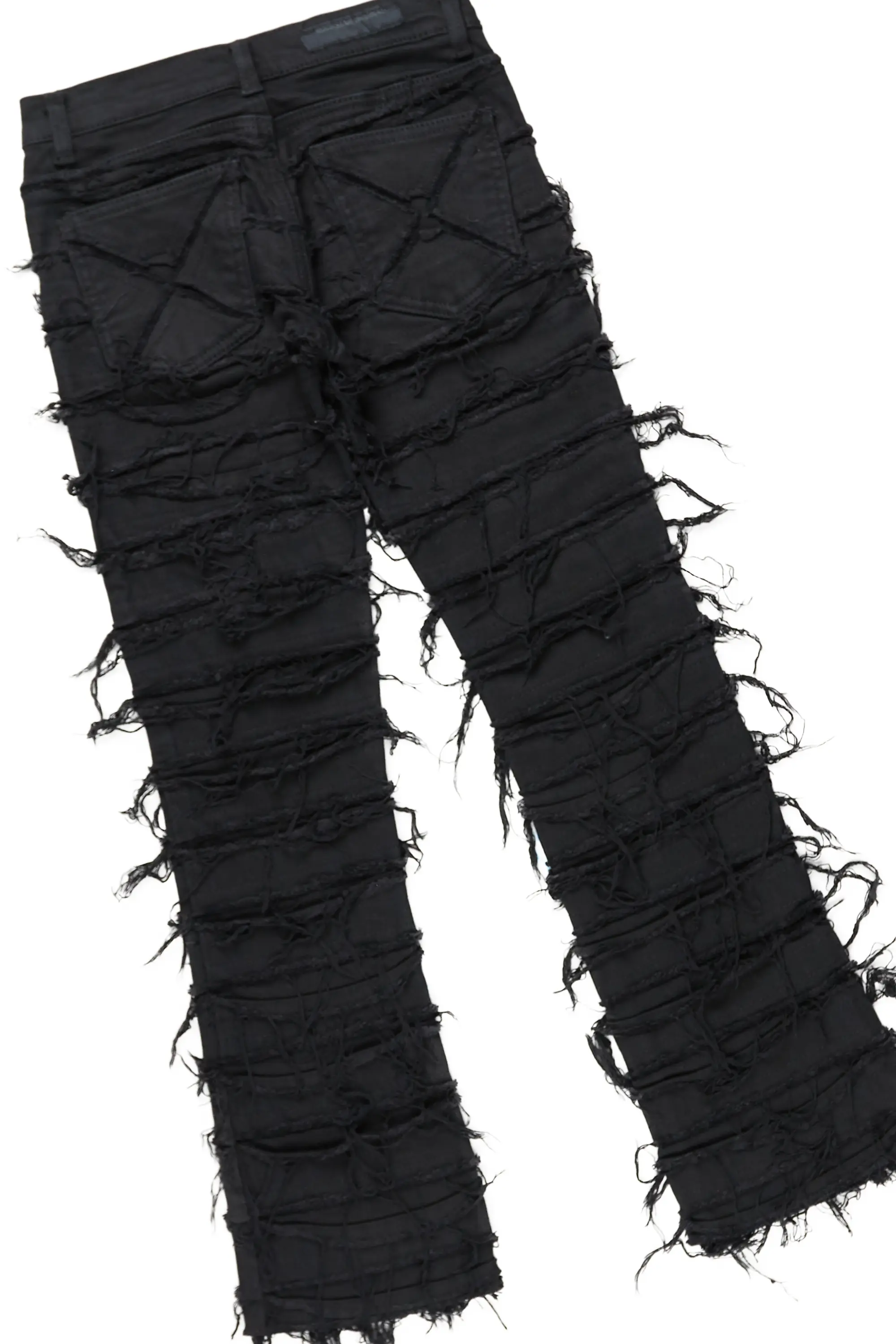Girls Miah White/Black T-Shirt/Stacked Flare Jean Set - Image 7