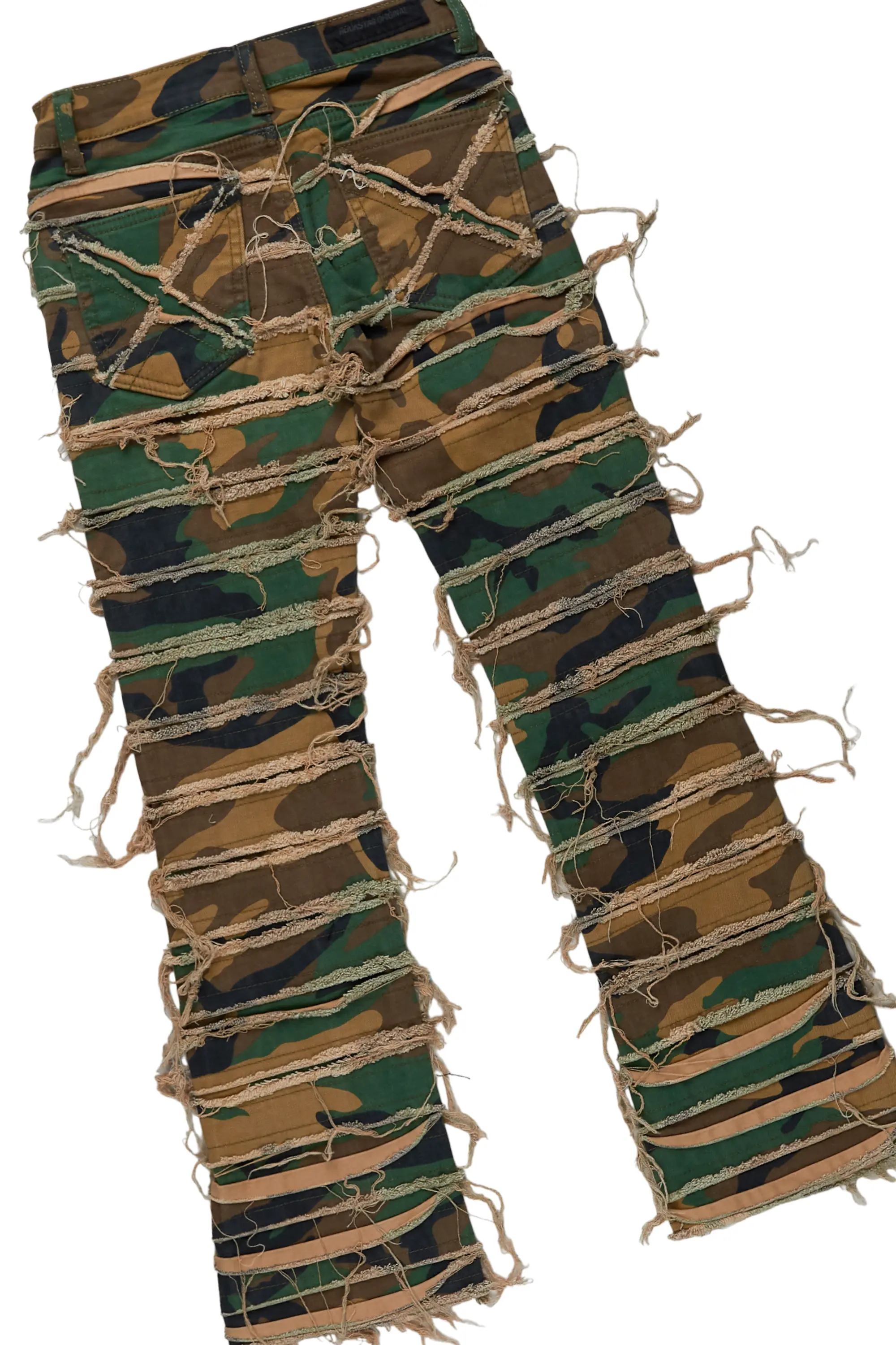 Girls Emma Beige/Camo T-Shirt/Stacked Flare Jean Set - Image 7