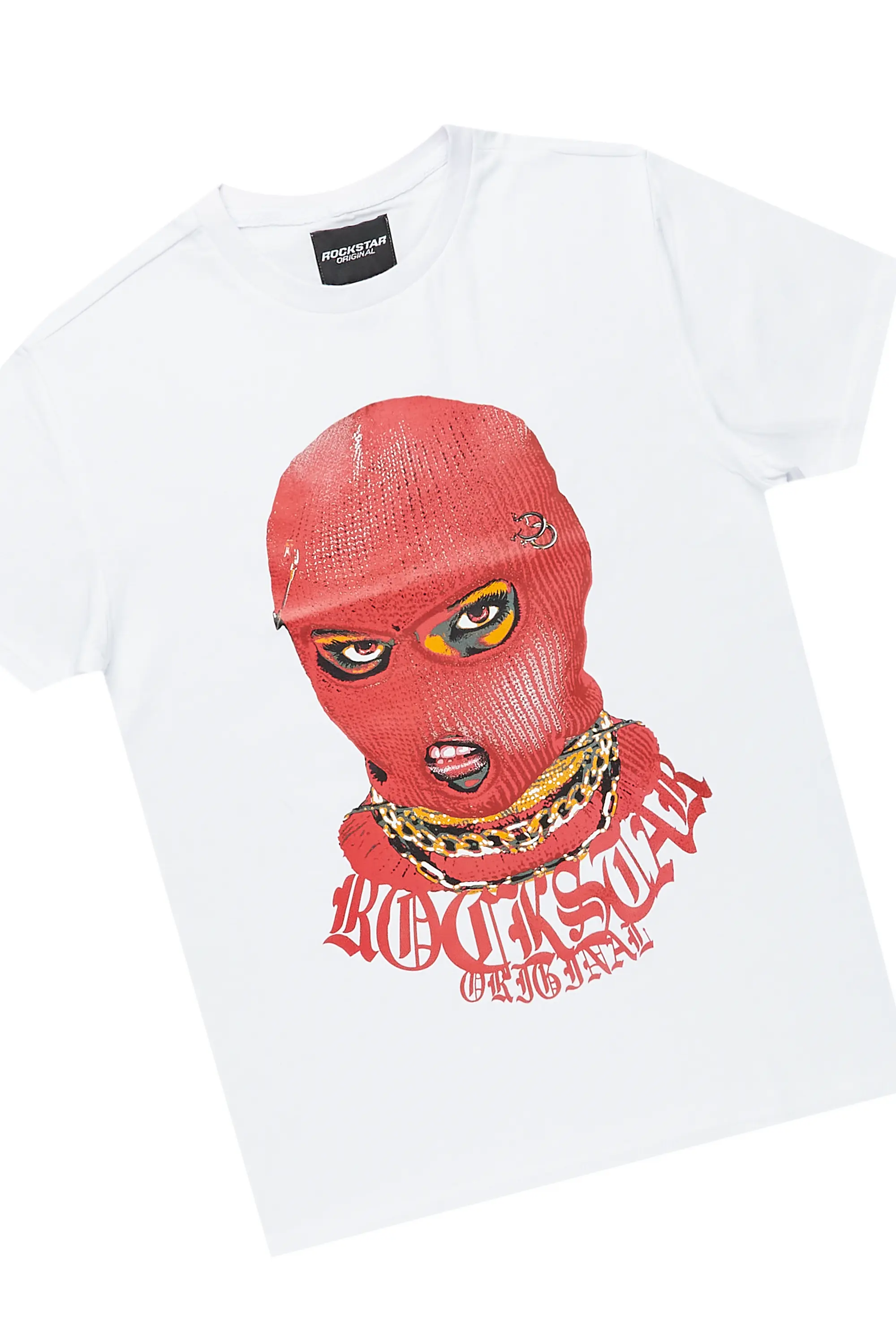 Girls Isabella White/Red T-Shirt/Stacked Flare Jean Set - Image 5
