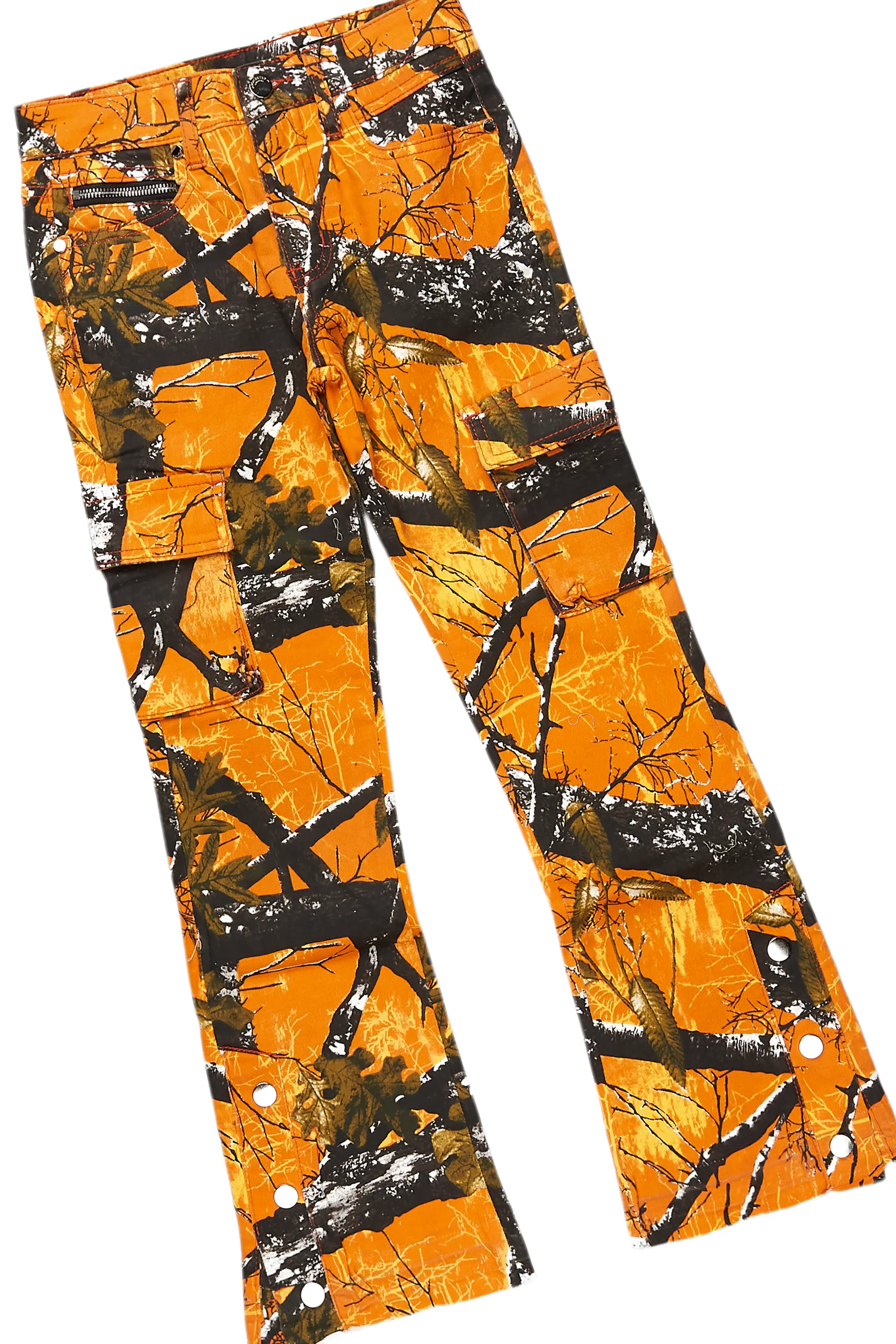 Girls Kona White/Orange T-Shirt/Stacked Flare Jean Set - Image 6