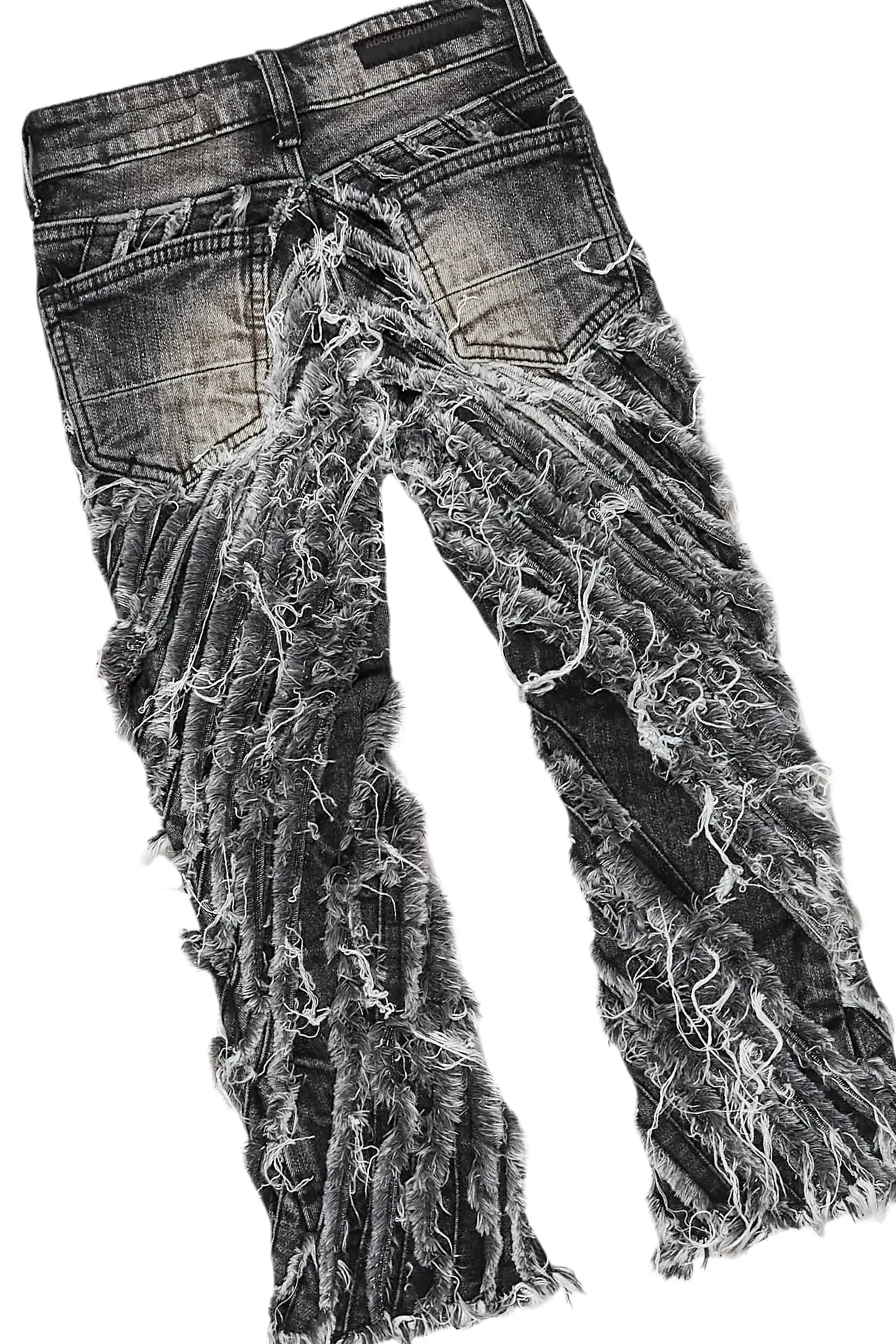 Girls Pellie Black T-Shirt/Stacked Flare Jean Set - Image 4