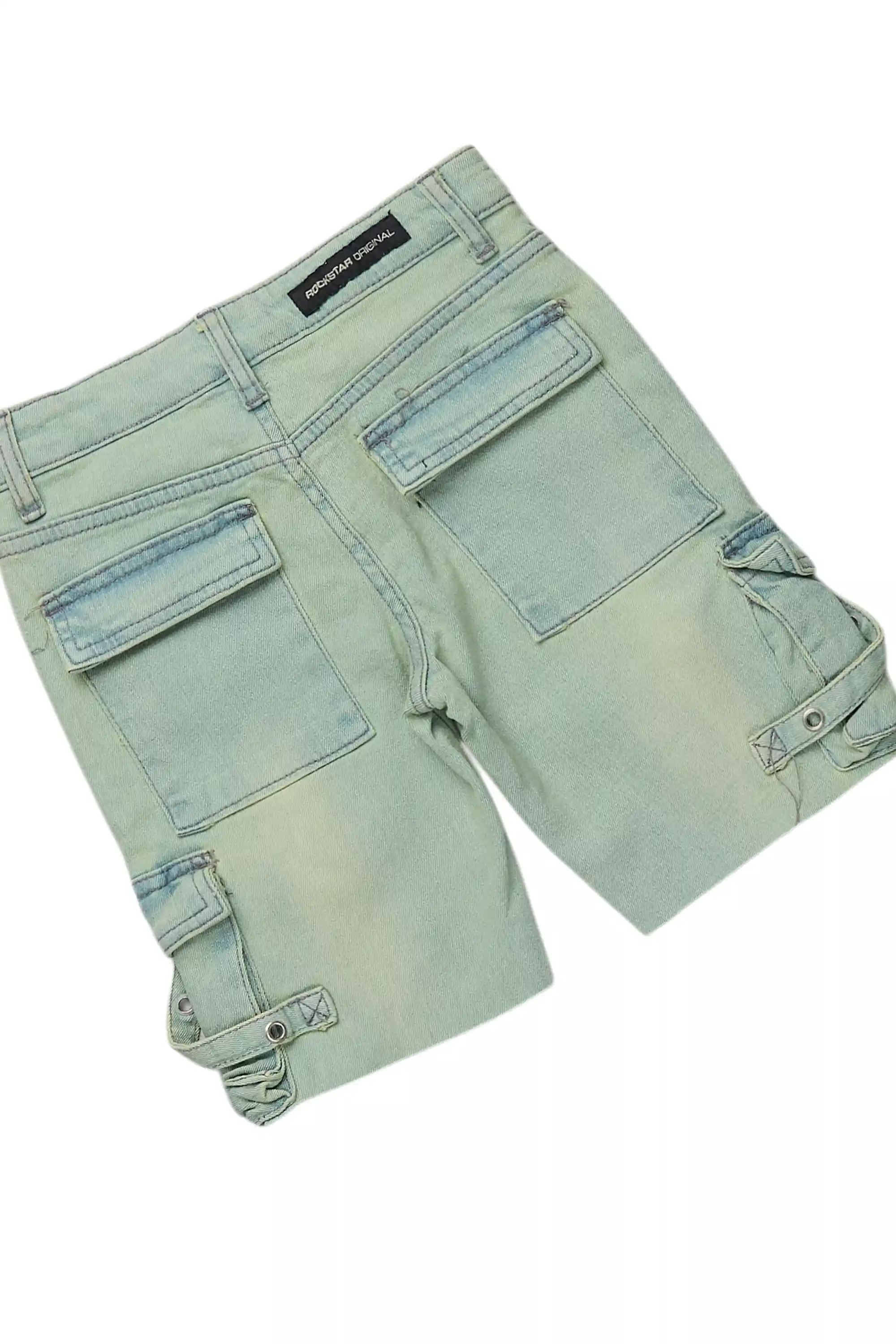 Girls Kammy White/Blue T-Shirt/Denim Short Set - Image 4