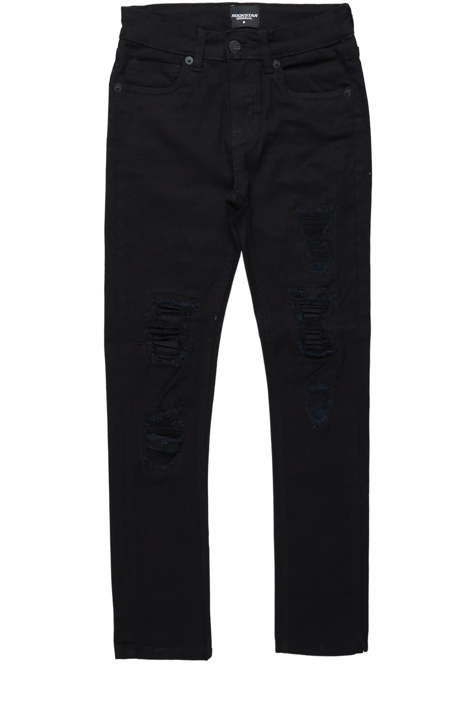 Girls Hadia Black Ripped Skinny Jean - Image 2