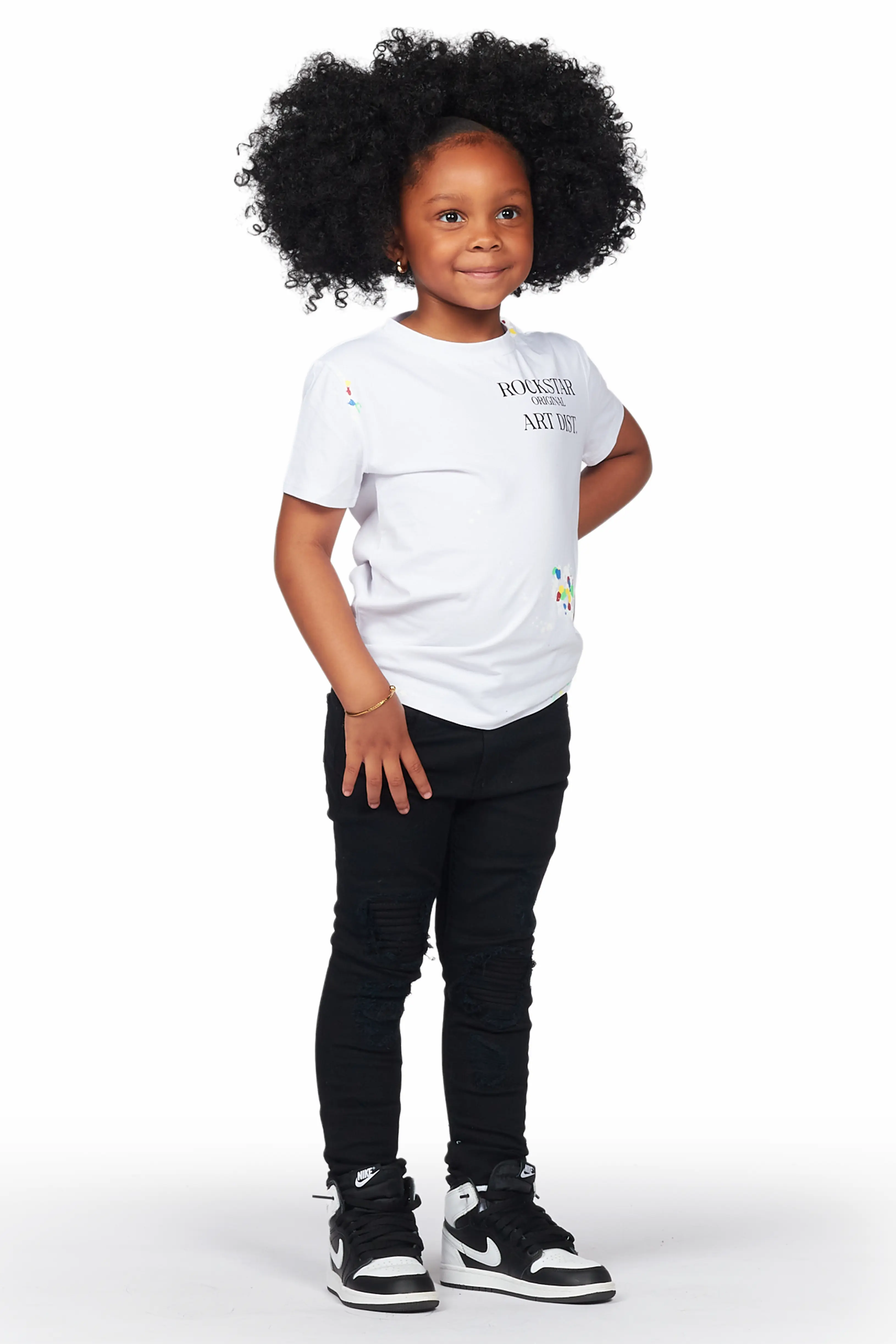 Girls Hadia Black Ripped Skinny Jean - Image 4