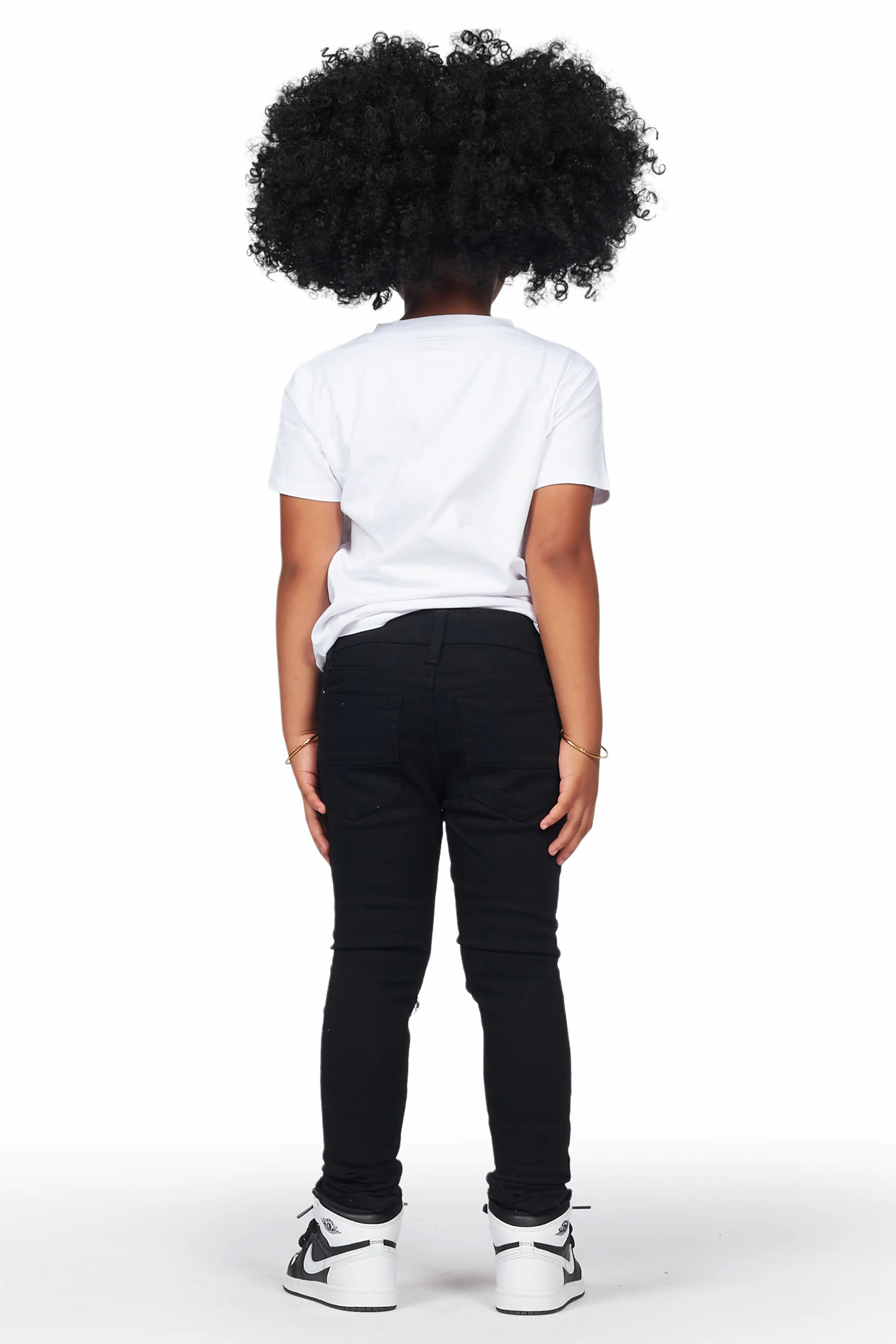 Girls Hadia Black Ripped Skinny Jean - Image 5