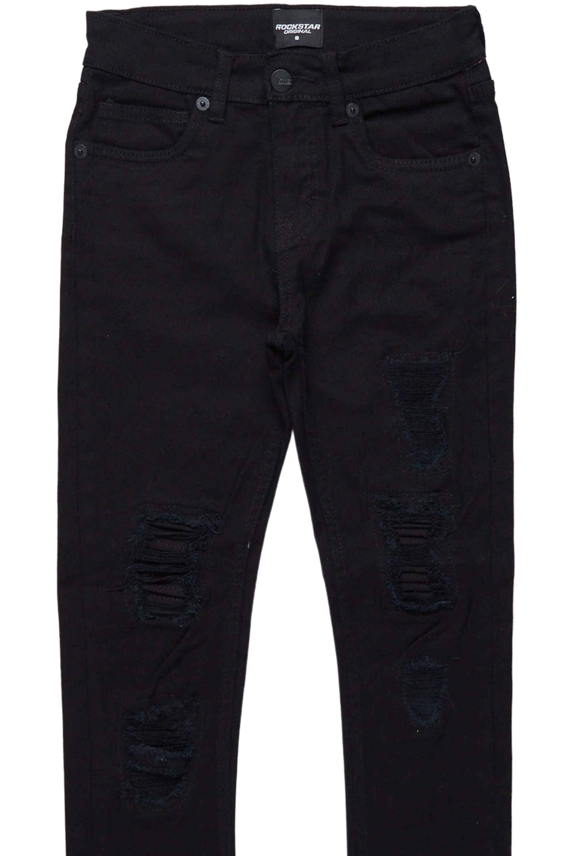 Girls Hadia Black Ripped Skinny Jean - Image 6