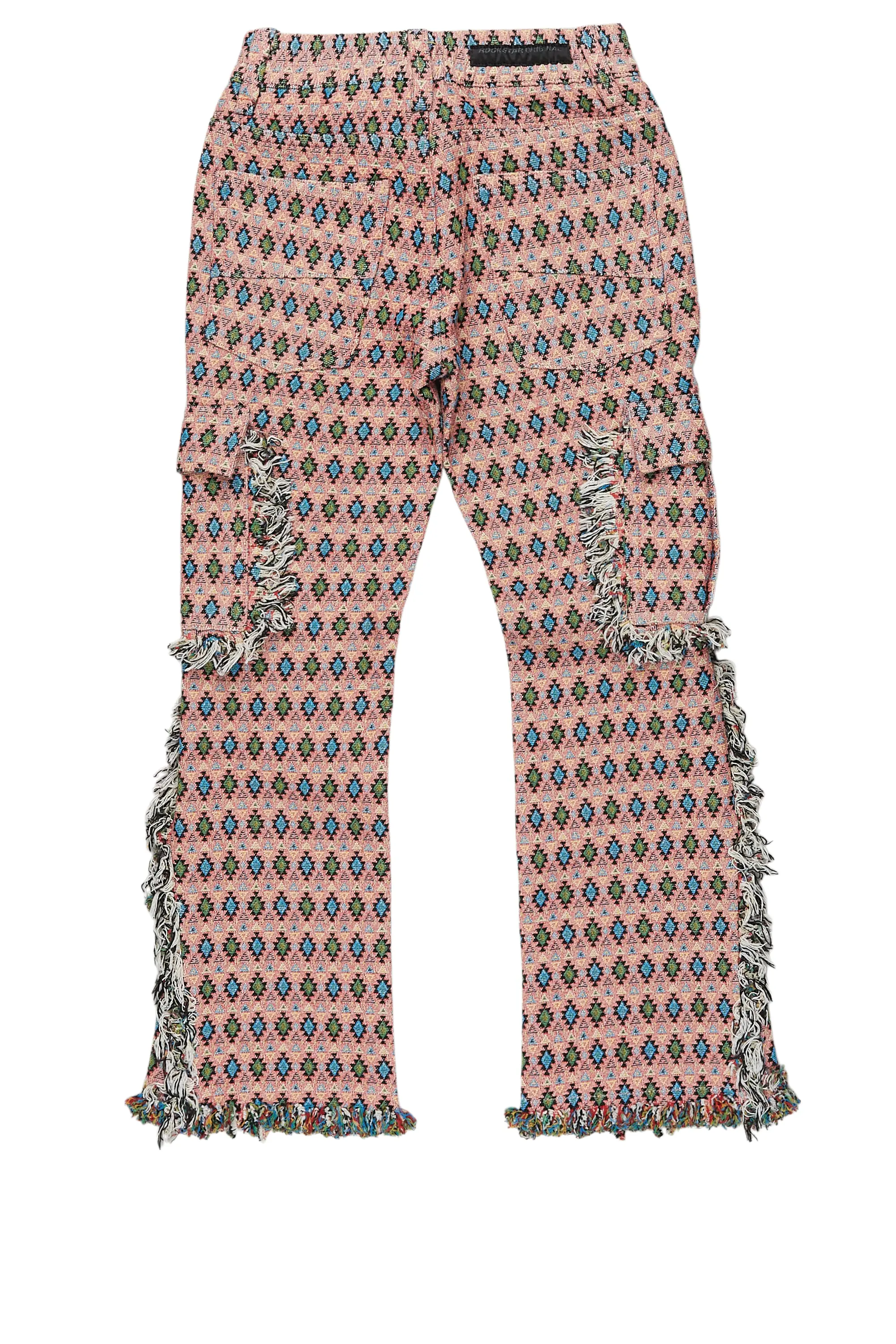 Girls Jude Pink/Multi Slim Flare Pants - Image 3