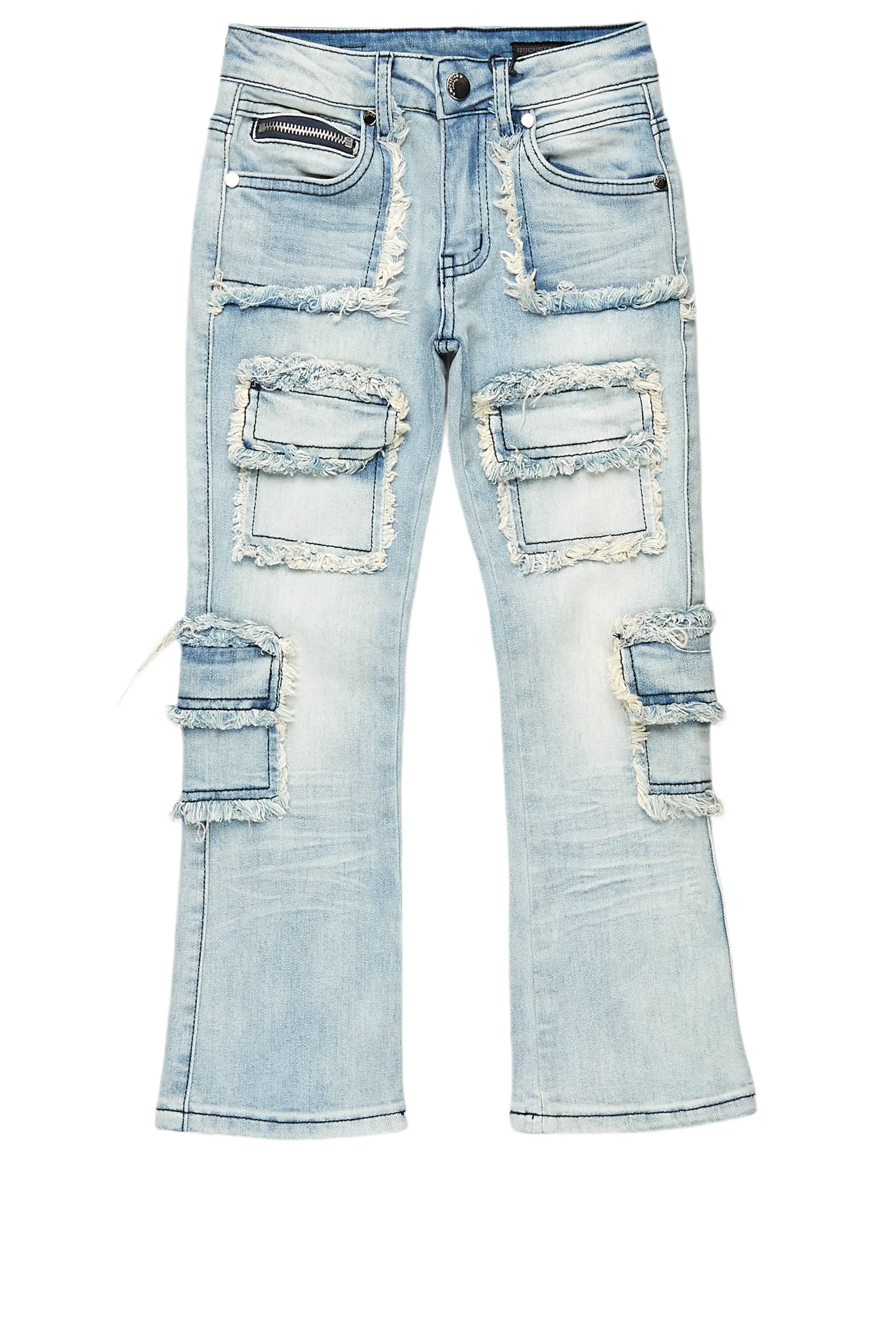 Girls Addy Blue Skinny Fit Cargo Jean - Image 2
