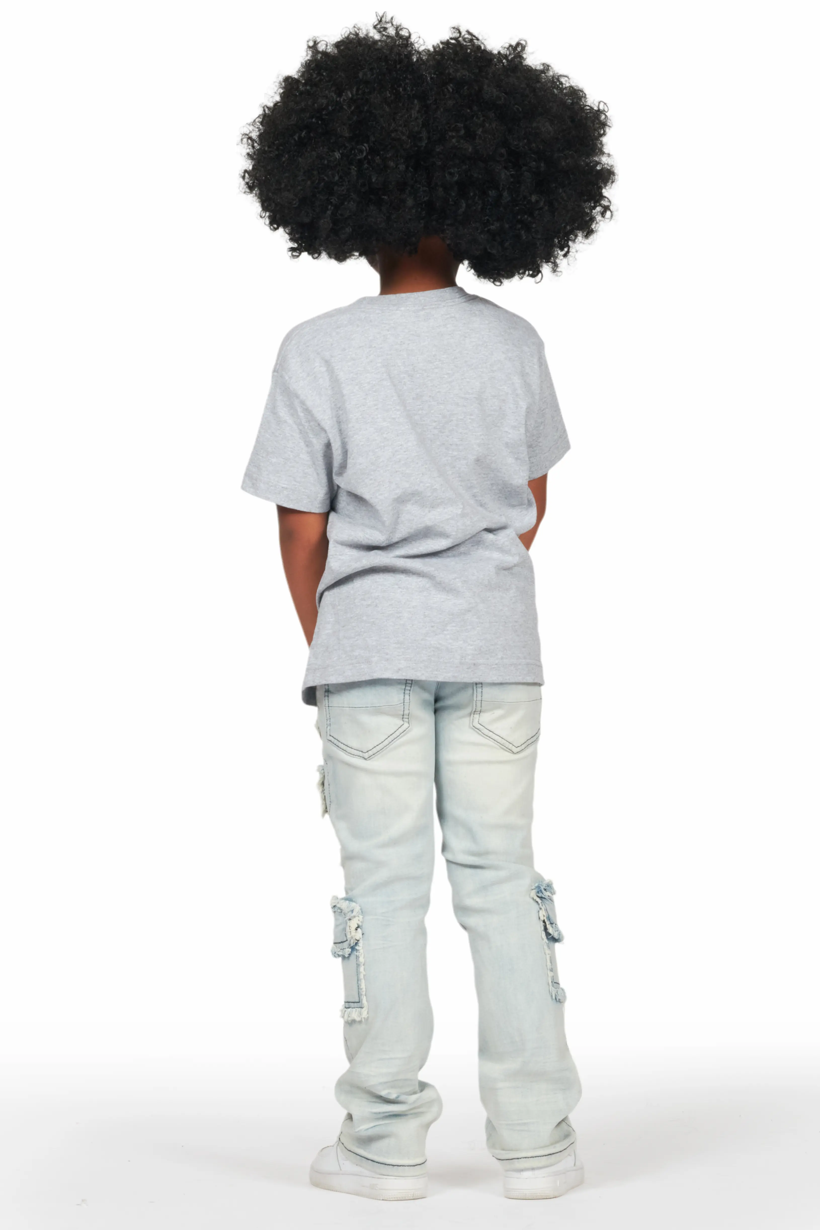 Girls Addy Blue Skinny Fit Cargo Jean - Image 7