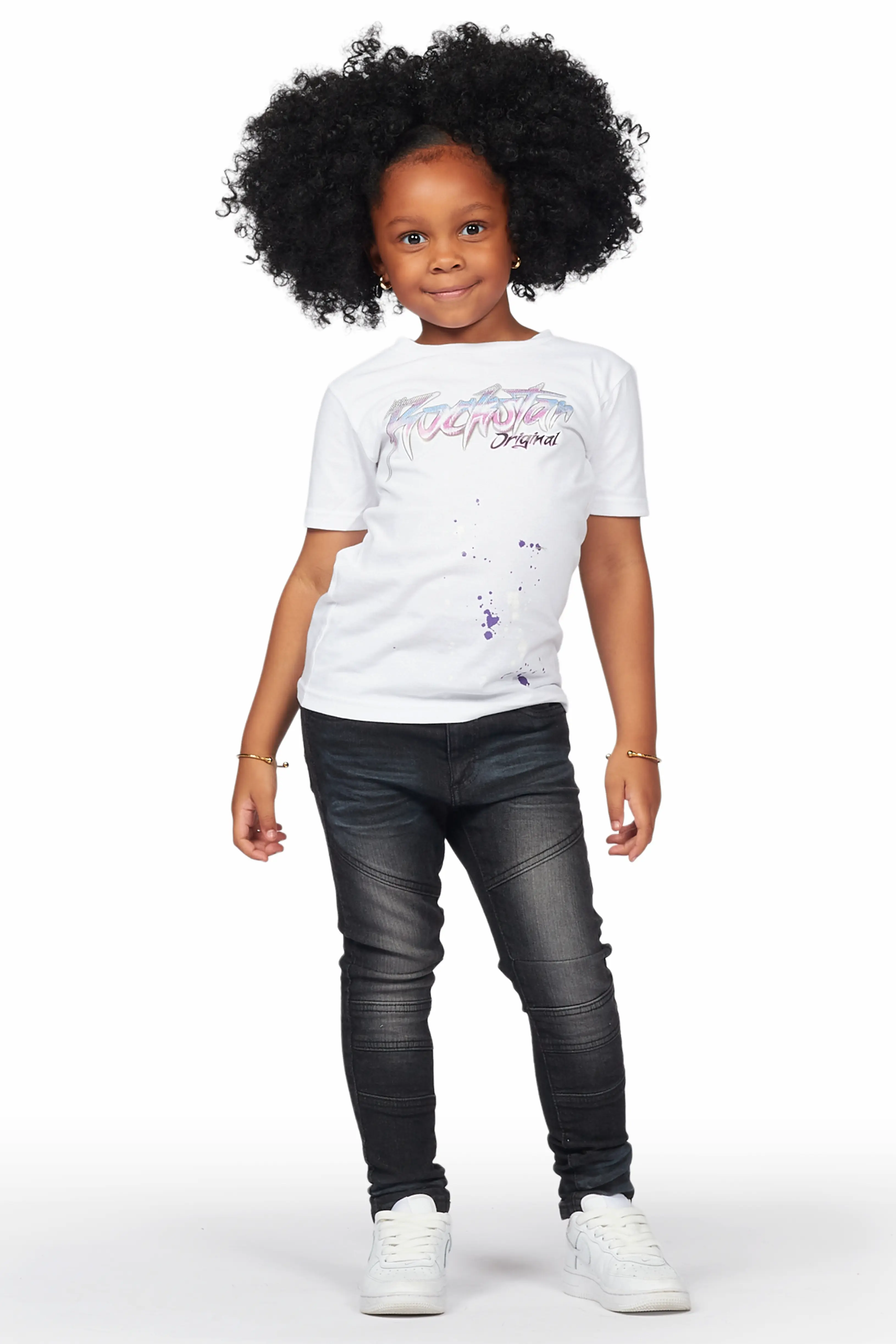 Girls Hale Grey Biker Skinny Jean - Image 3