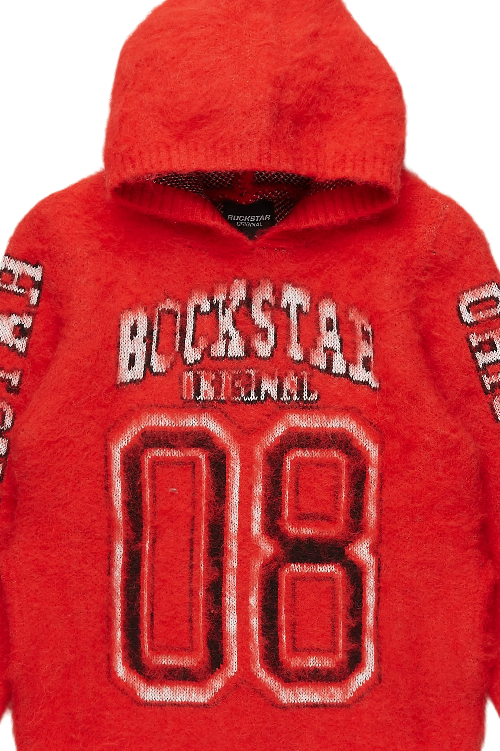 Girls Fields Red Graphic Mohair Hoodie - Image 2