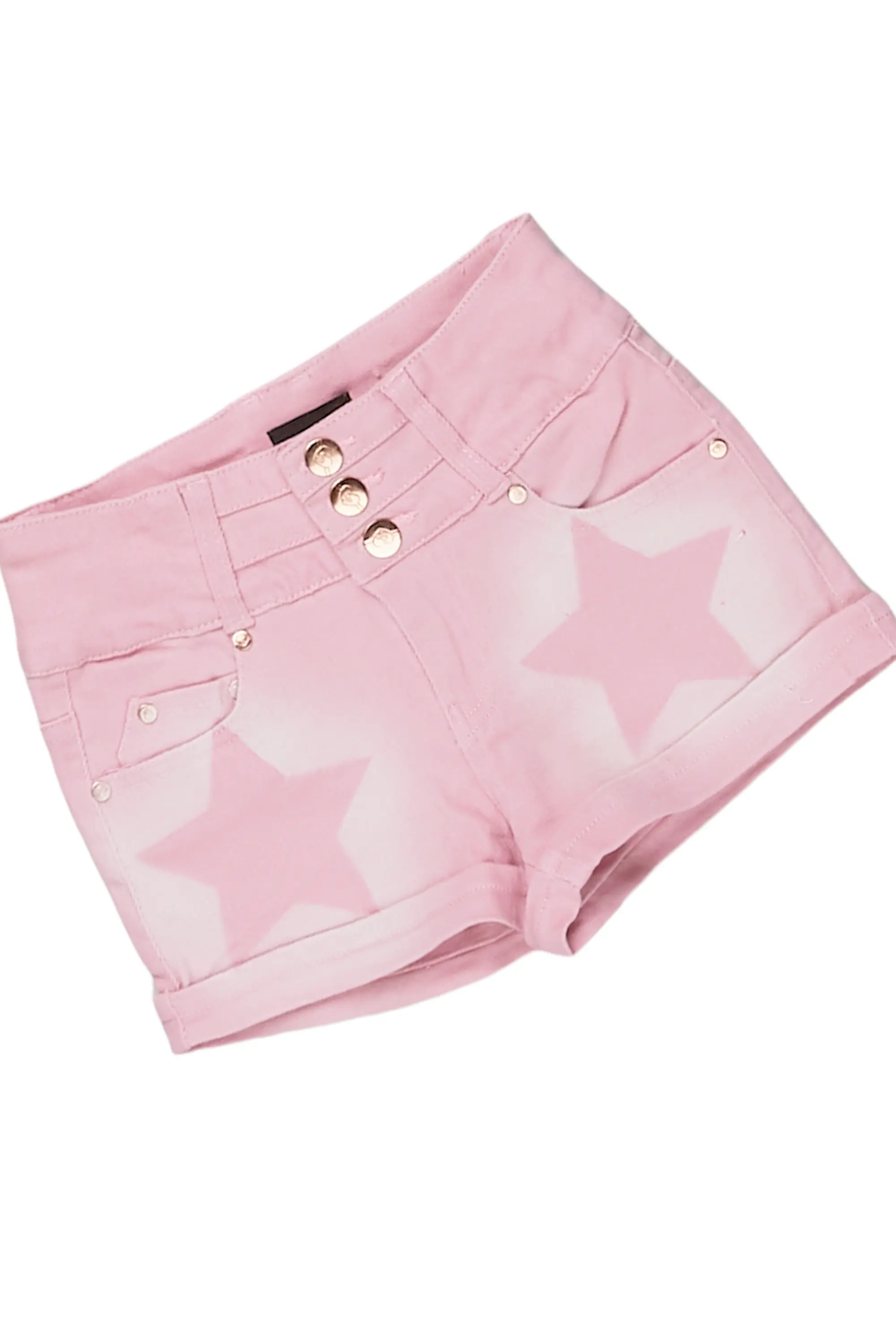 Girls Jadey Pink T-Shirt/Denim Short Set - Image 8