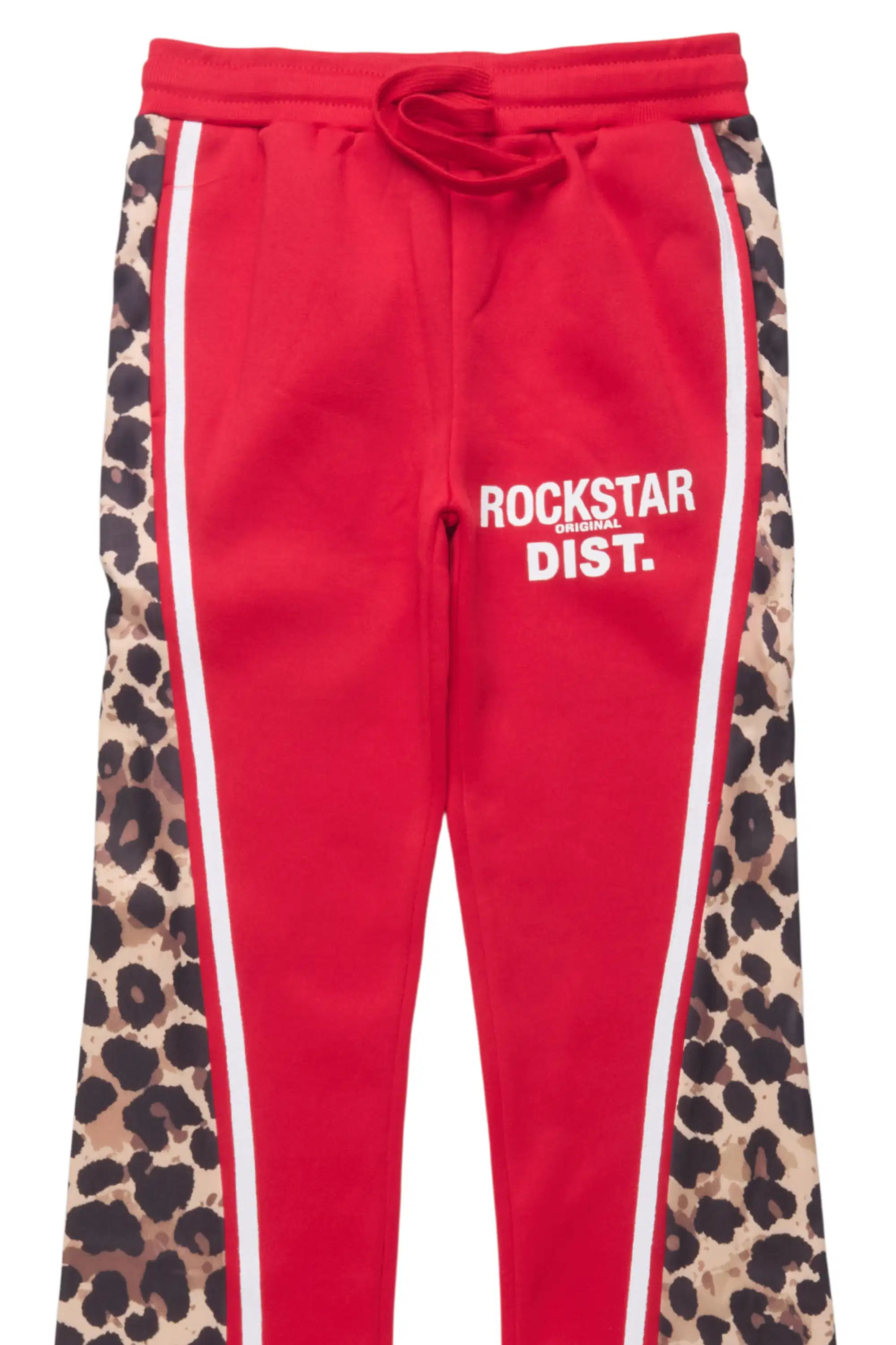 Girls Soana Red Stacked Track Pant - Image 7