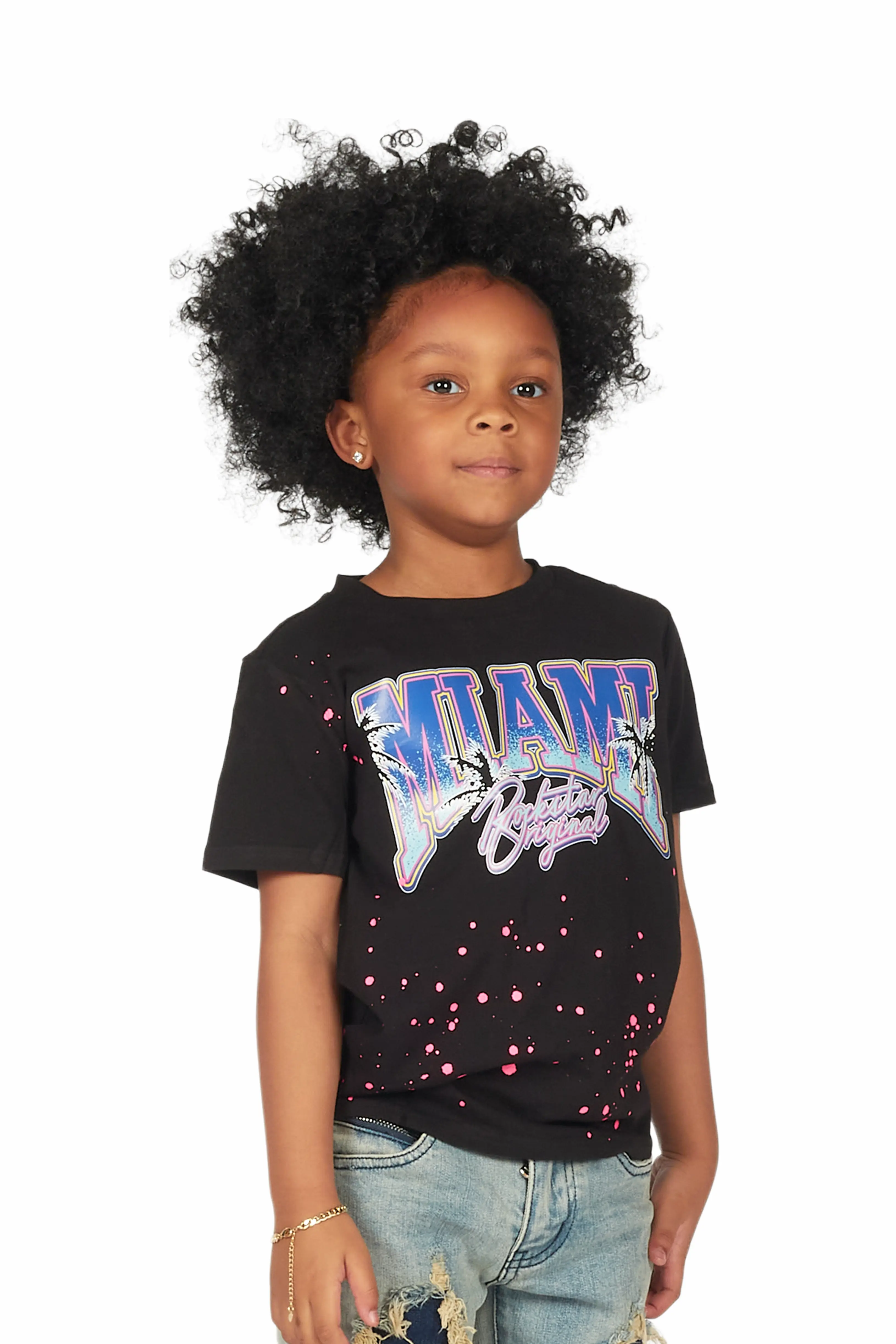 Girls Braulia Black Graphic T-Shirt - Image 5