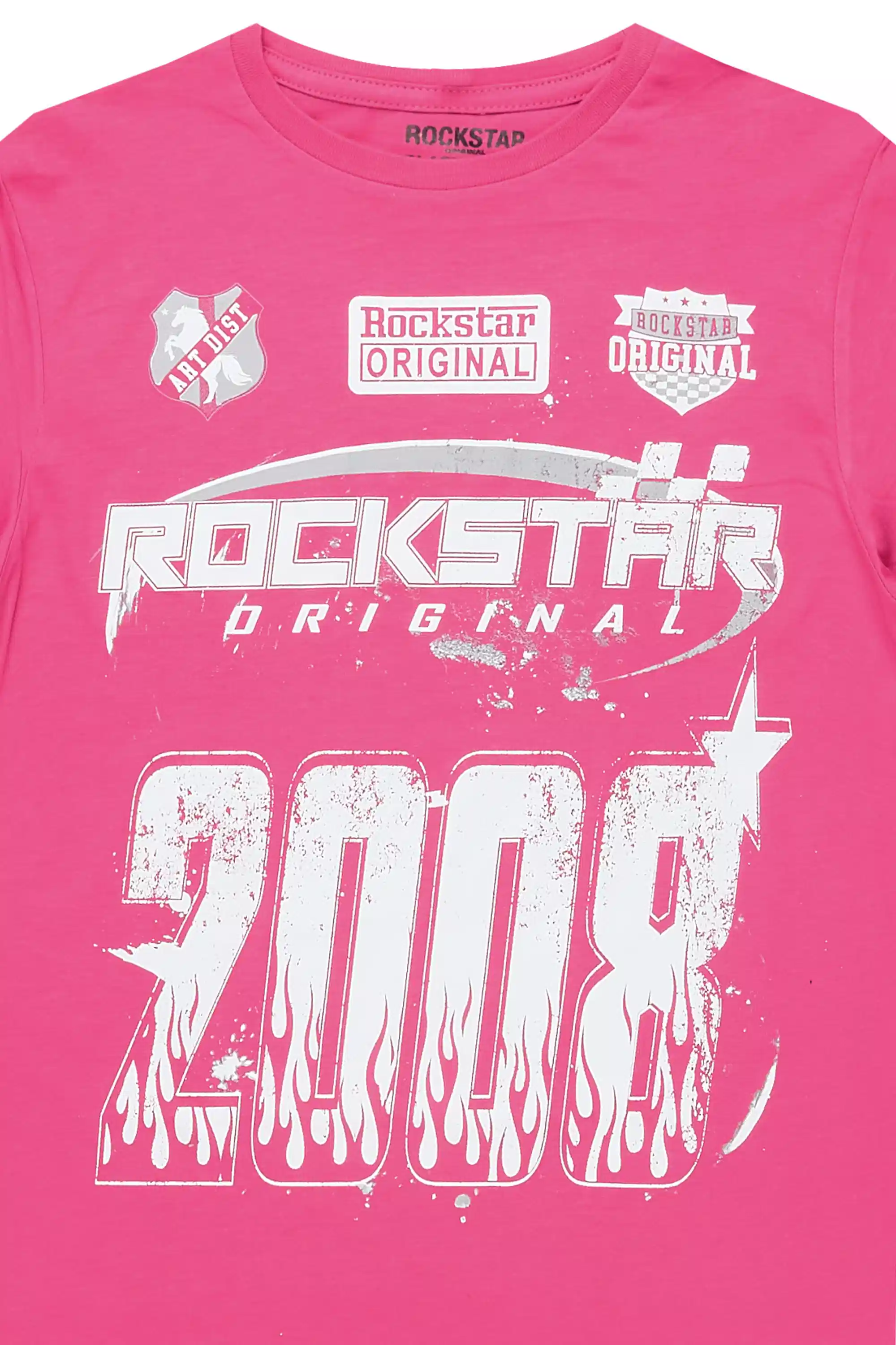 Girls Esha Fuchsia/White Graphic T-Shirt - Image 2