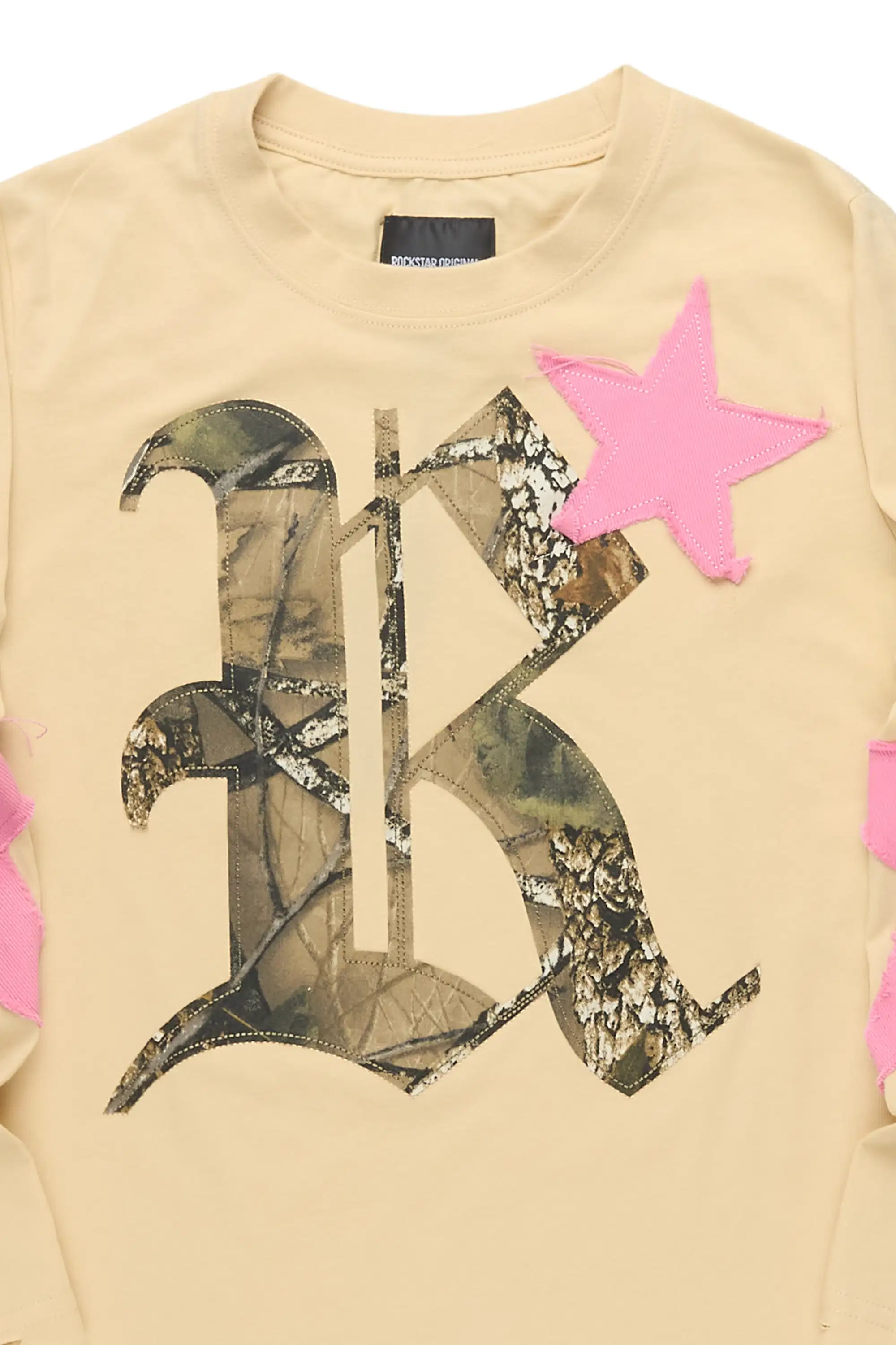 Girls Delgera Beige/Pink L/S T-Shirt - Image 6