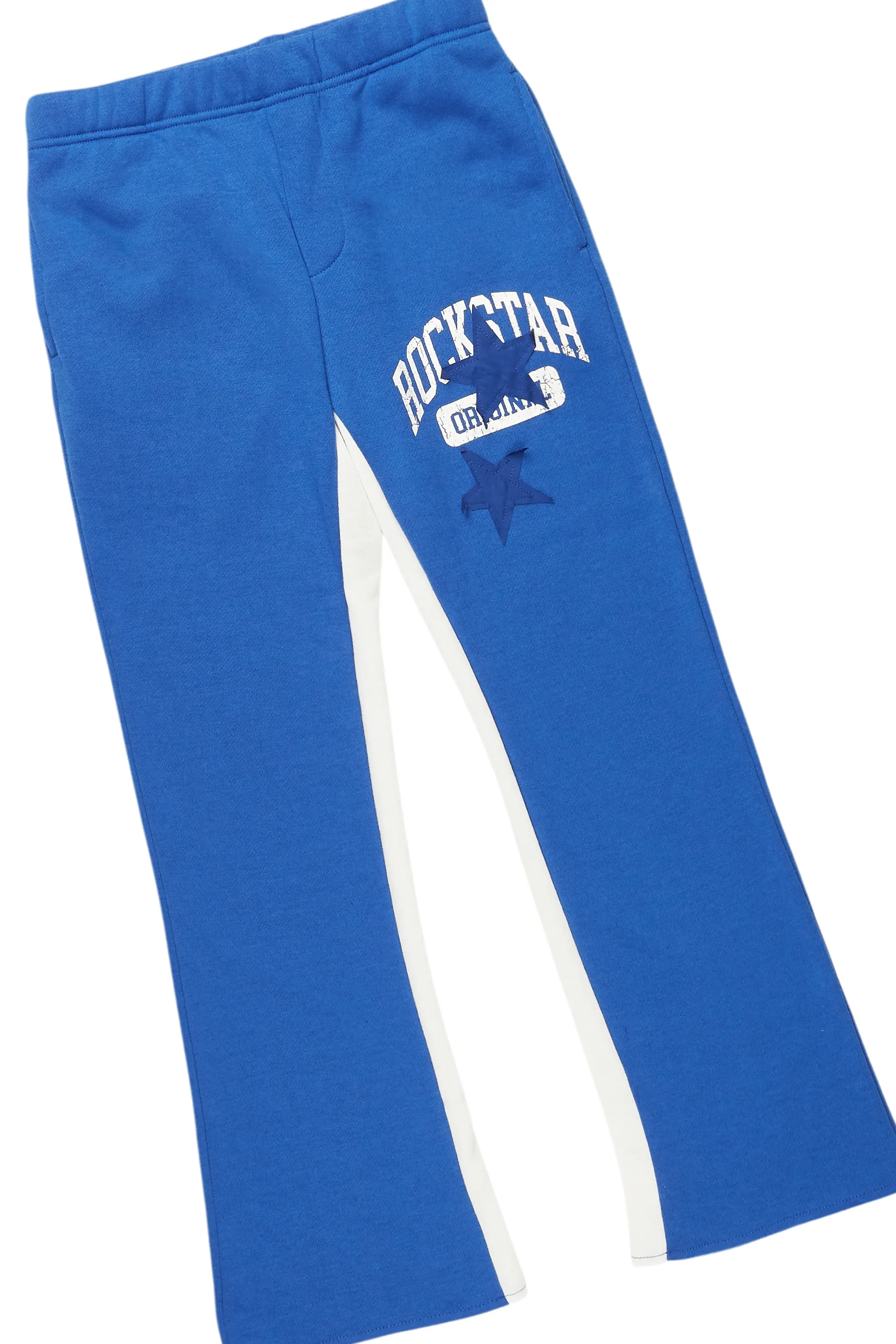 Girls Mallora Royal Blue Baggy Stacked Hoodie Track Set - Image 3