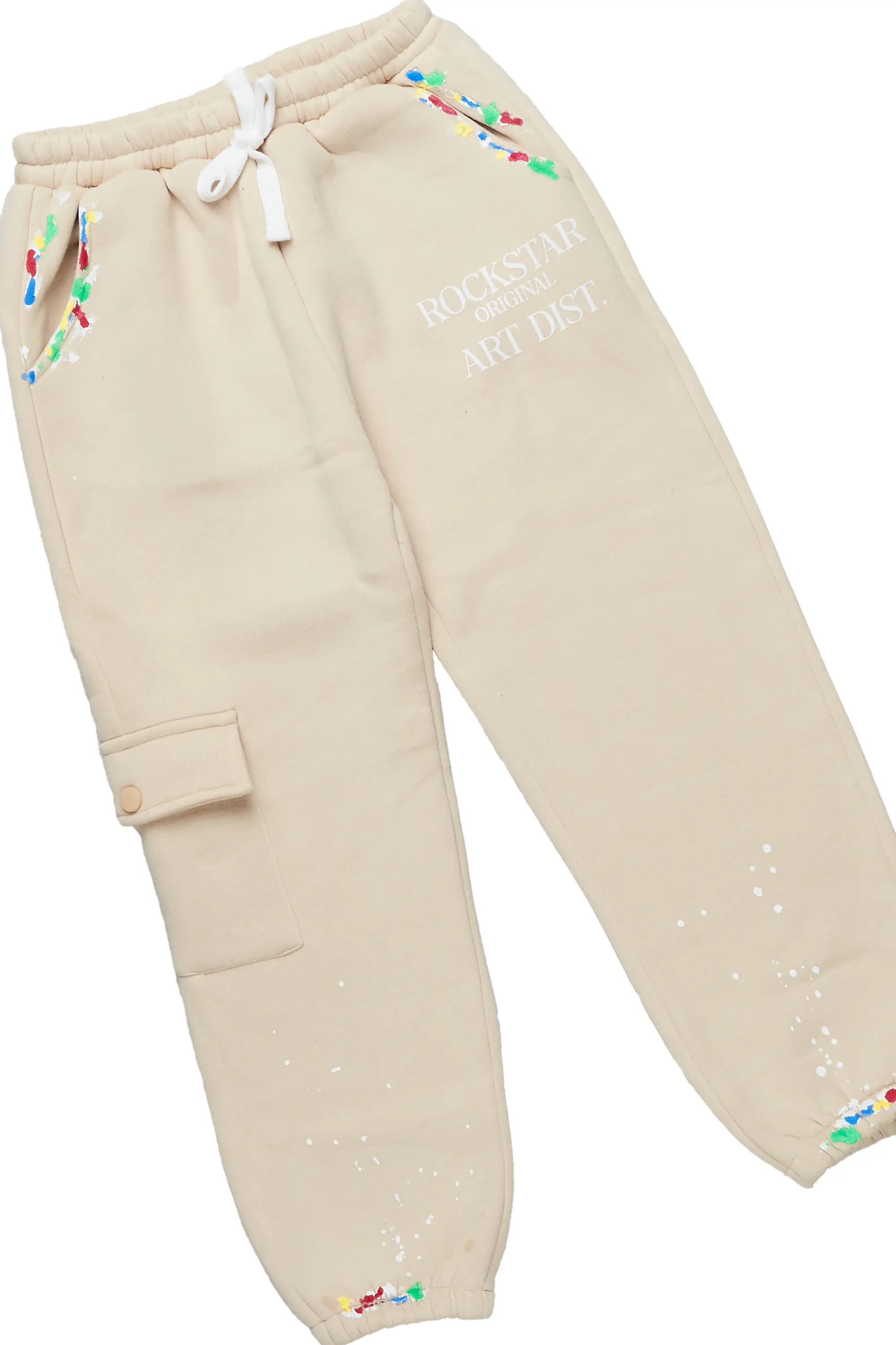 Girls Nevaeh Light Mocha Zip Up Hoodie Pant Set - Image 6