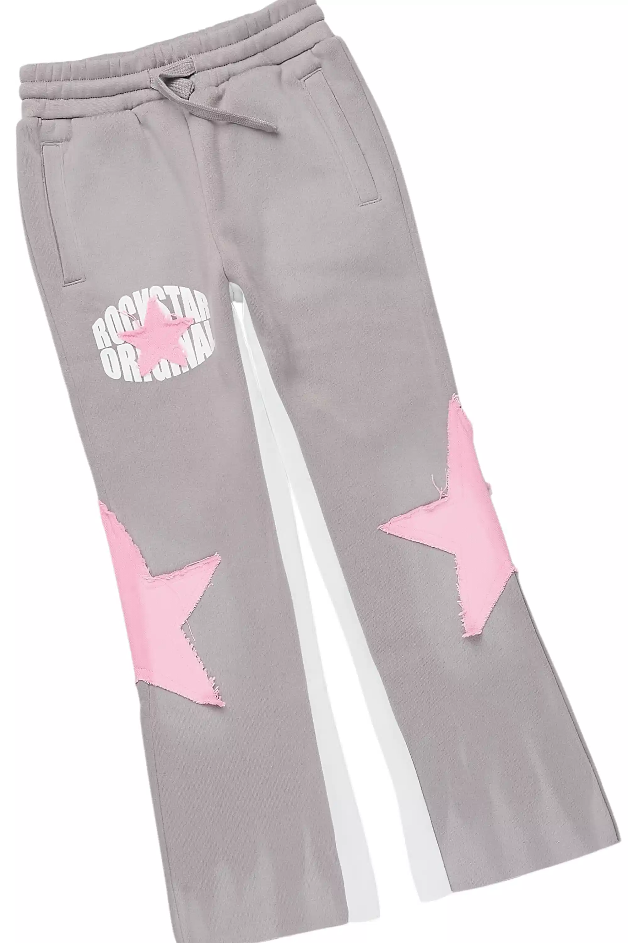 Girls Khaly Pink/Grey Stacked Track Set - Image 3