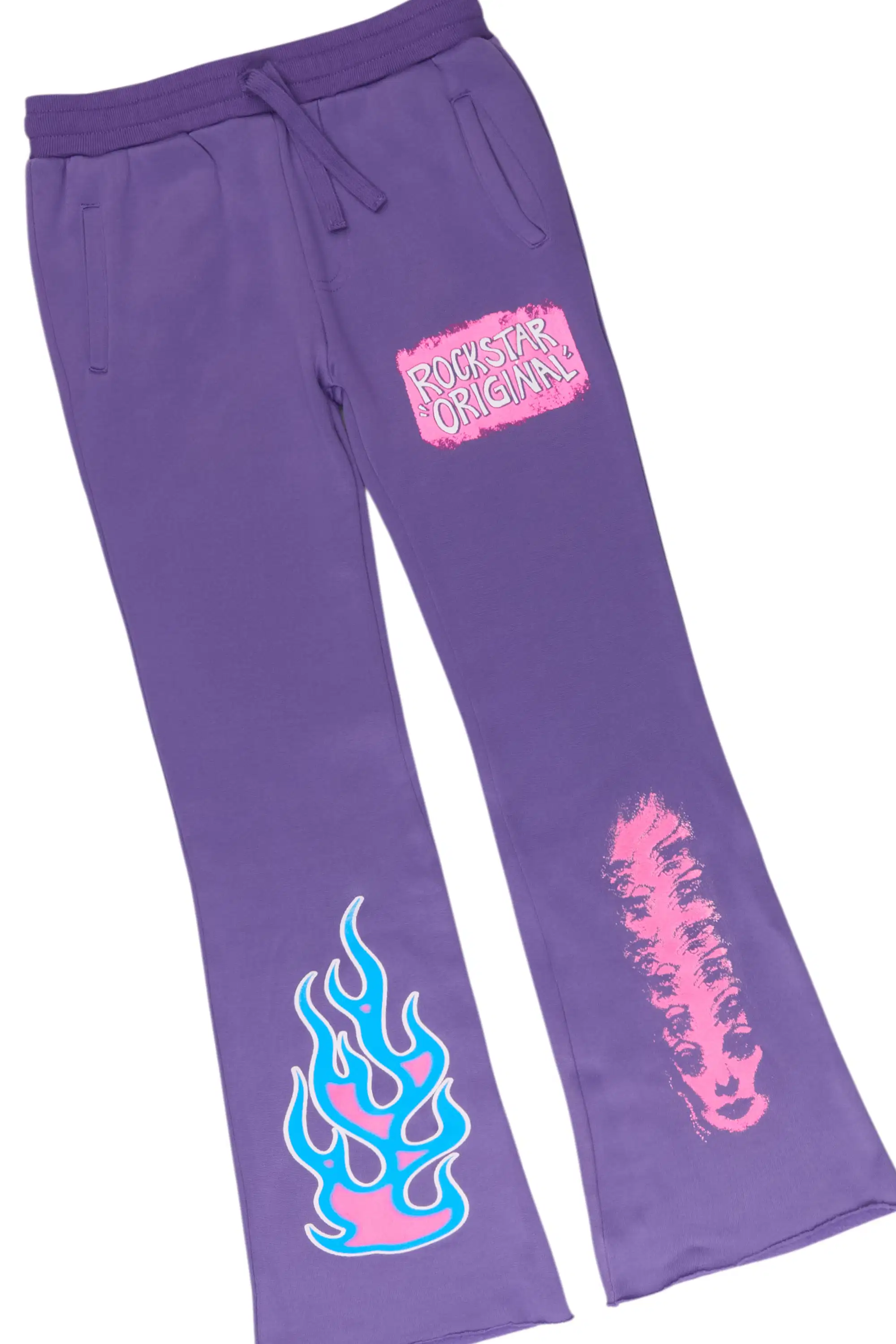 Girls Bridgette 2.0 Purple Hoodie/Stacked Flare Track Set - Image 3