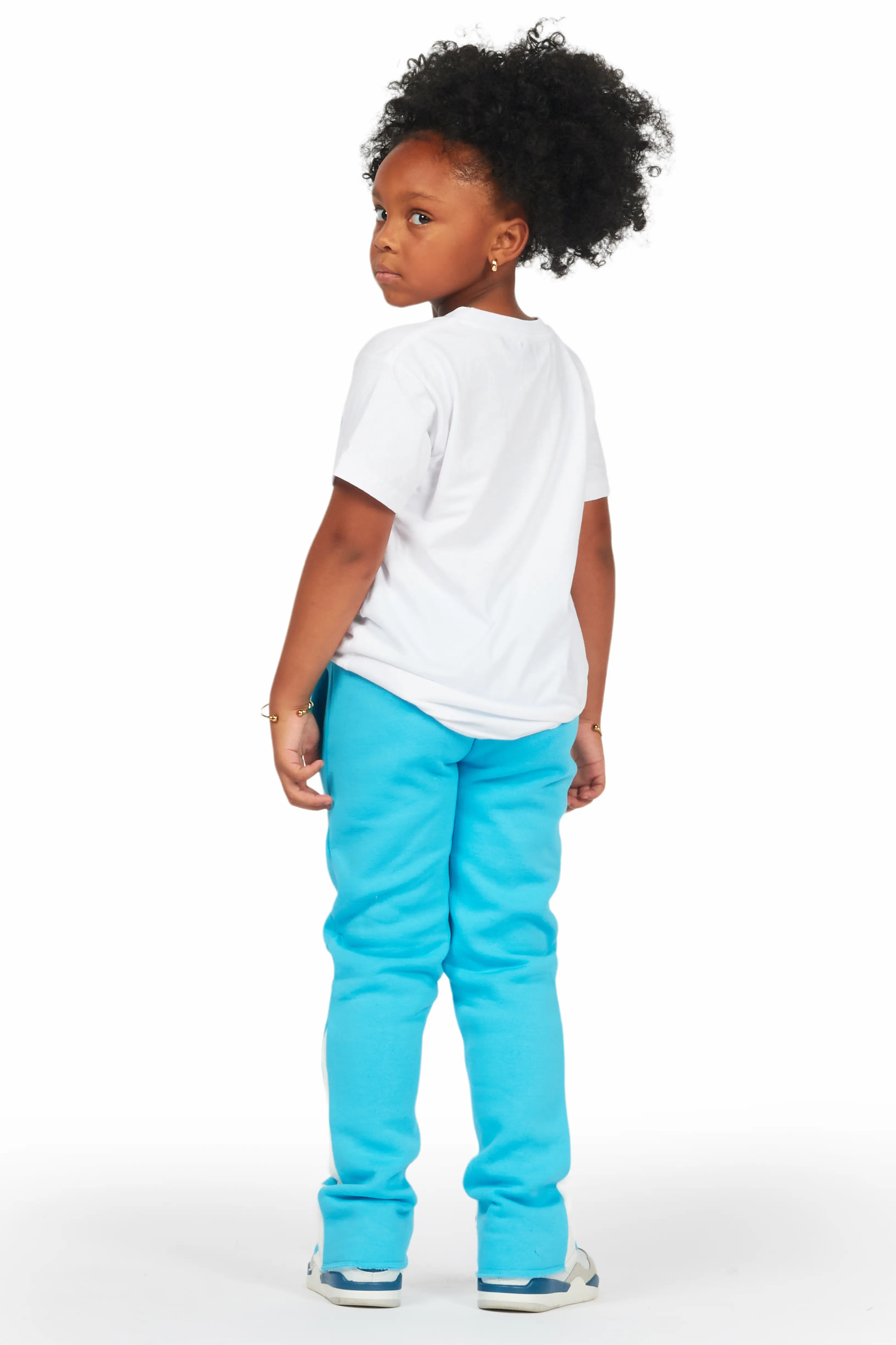 Girls Harlow Blue/White T-Shirt Stacked Set - Image 5