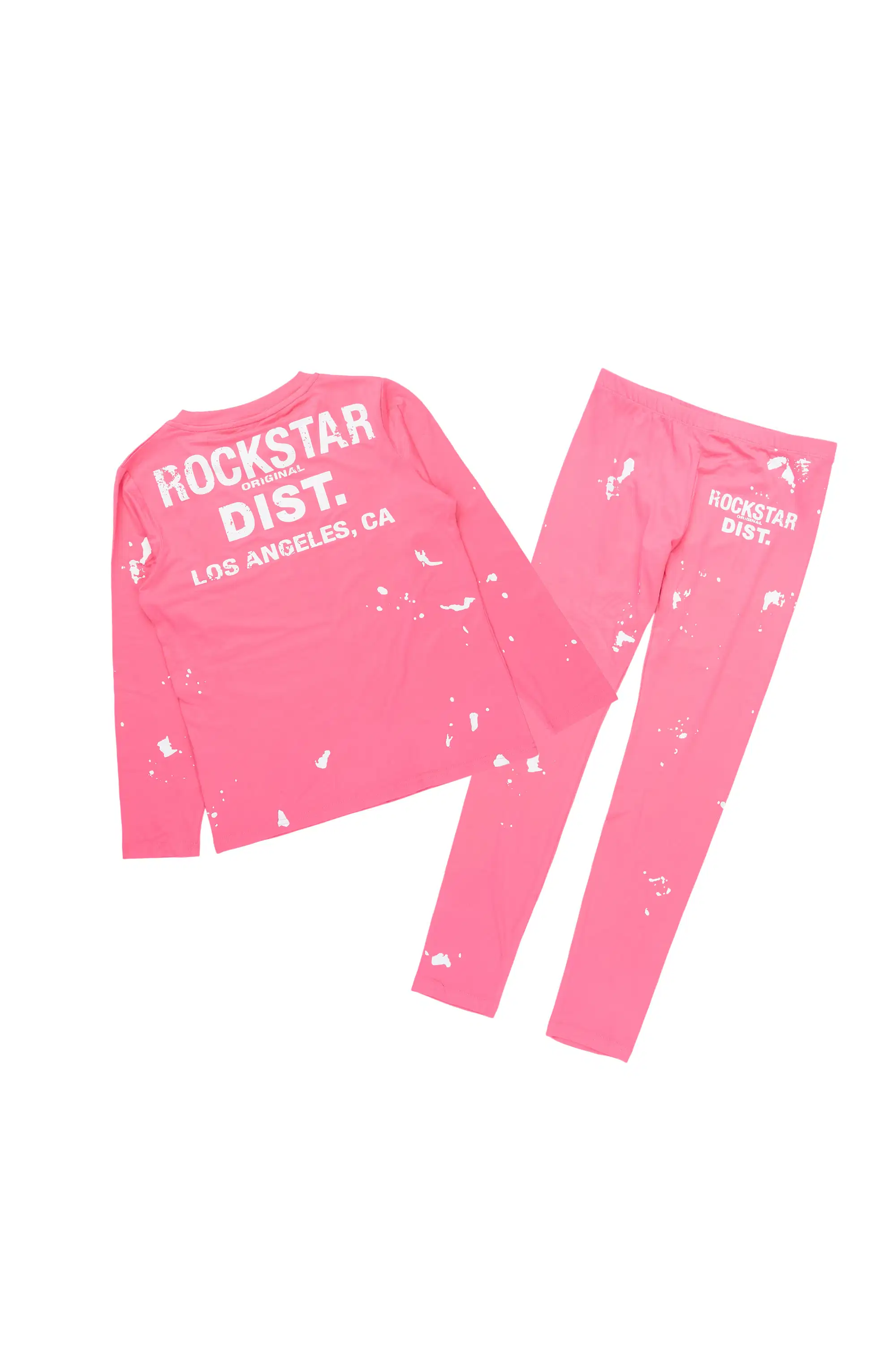 Girls Living For It Pink Long Sleeve Lounge Set