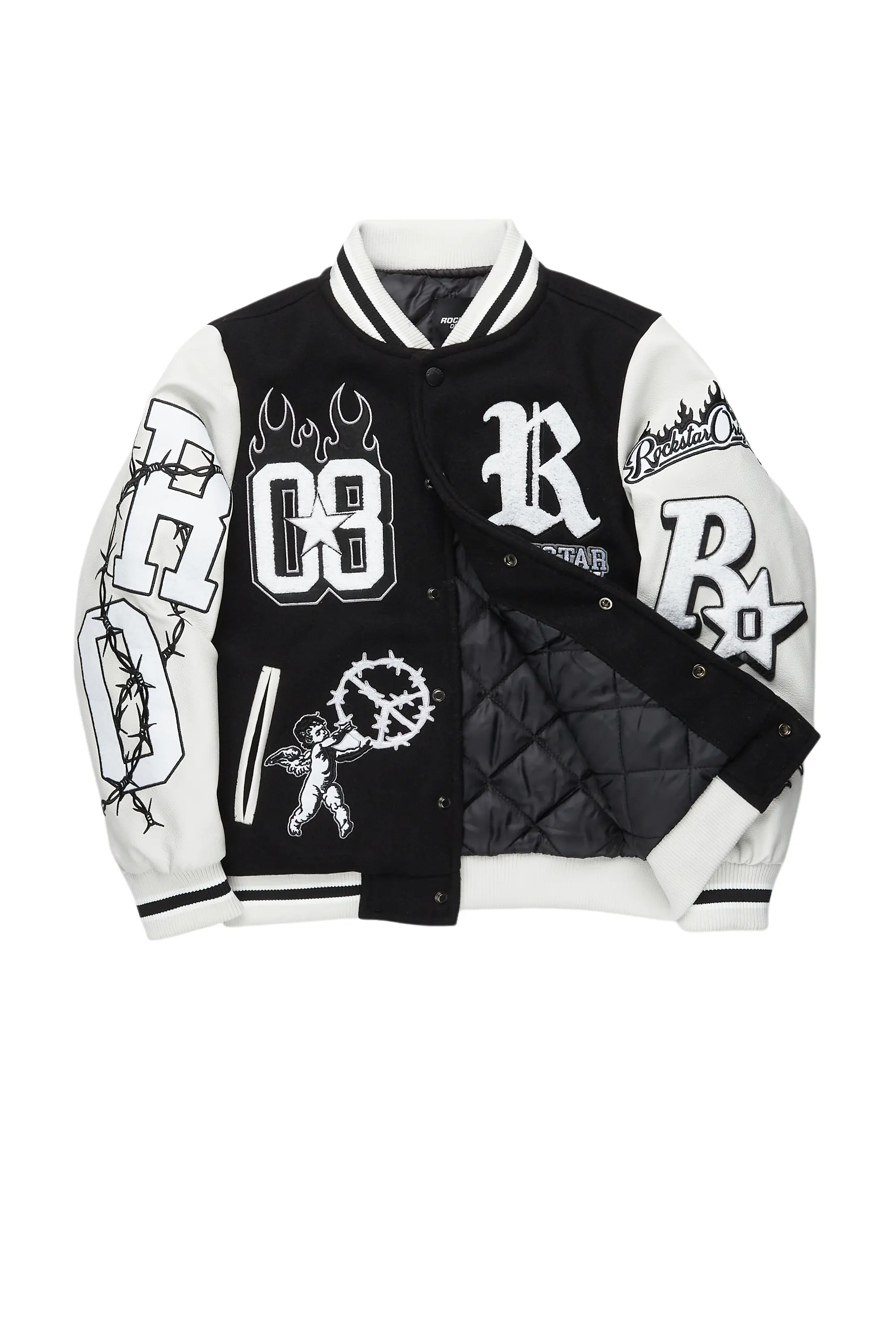 Boys Rune Black Varsity Jacket - Image 3