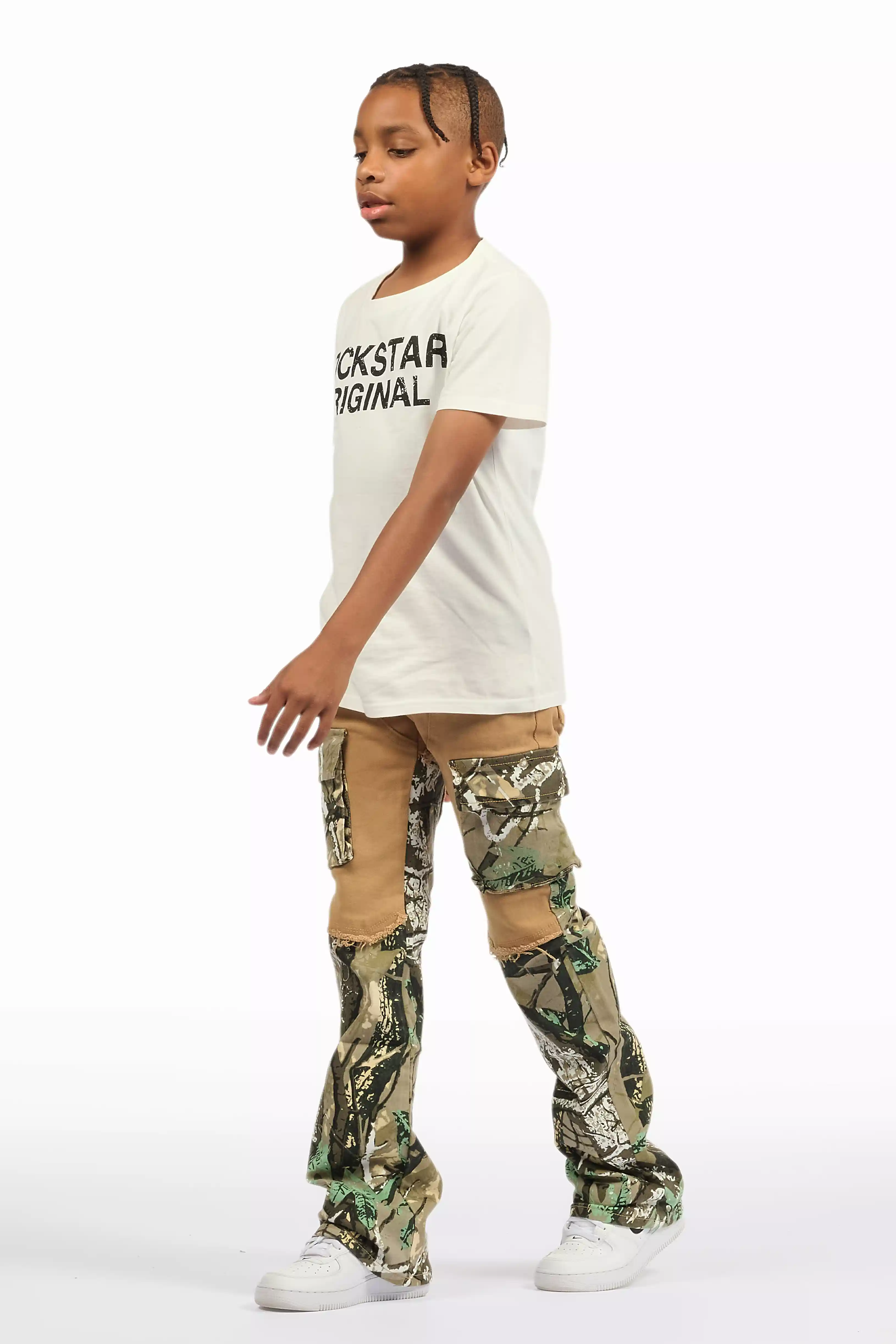 Boys Denka Beige Stacked Fit Jean - Image 10