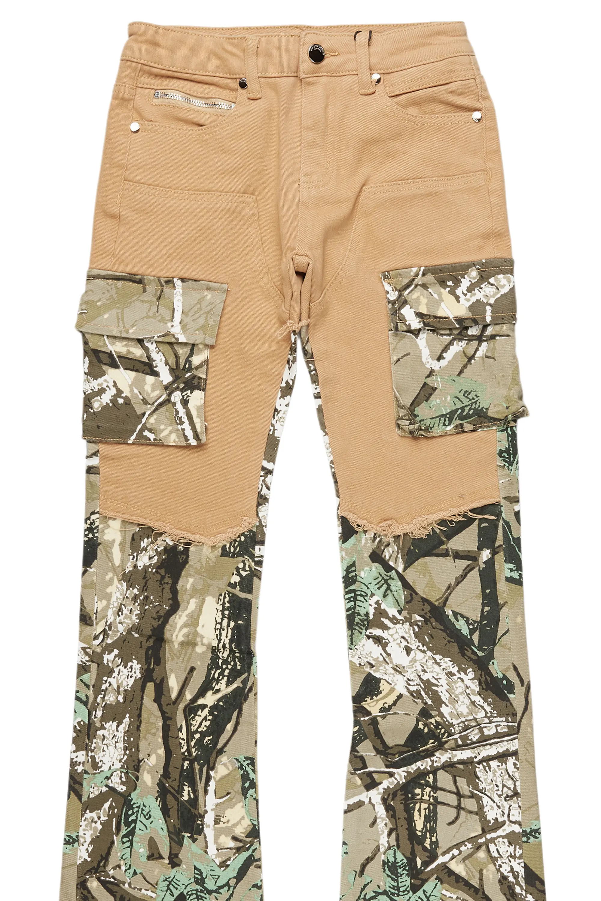 Boys Denka Beige Stacked Fit Jean - Image 12
