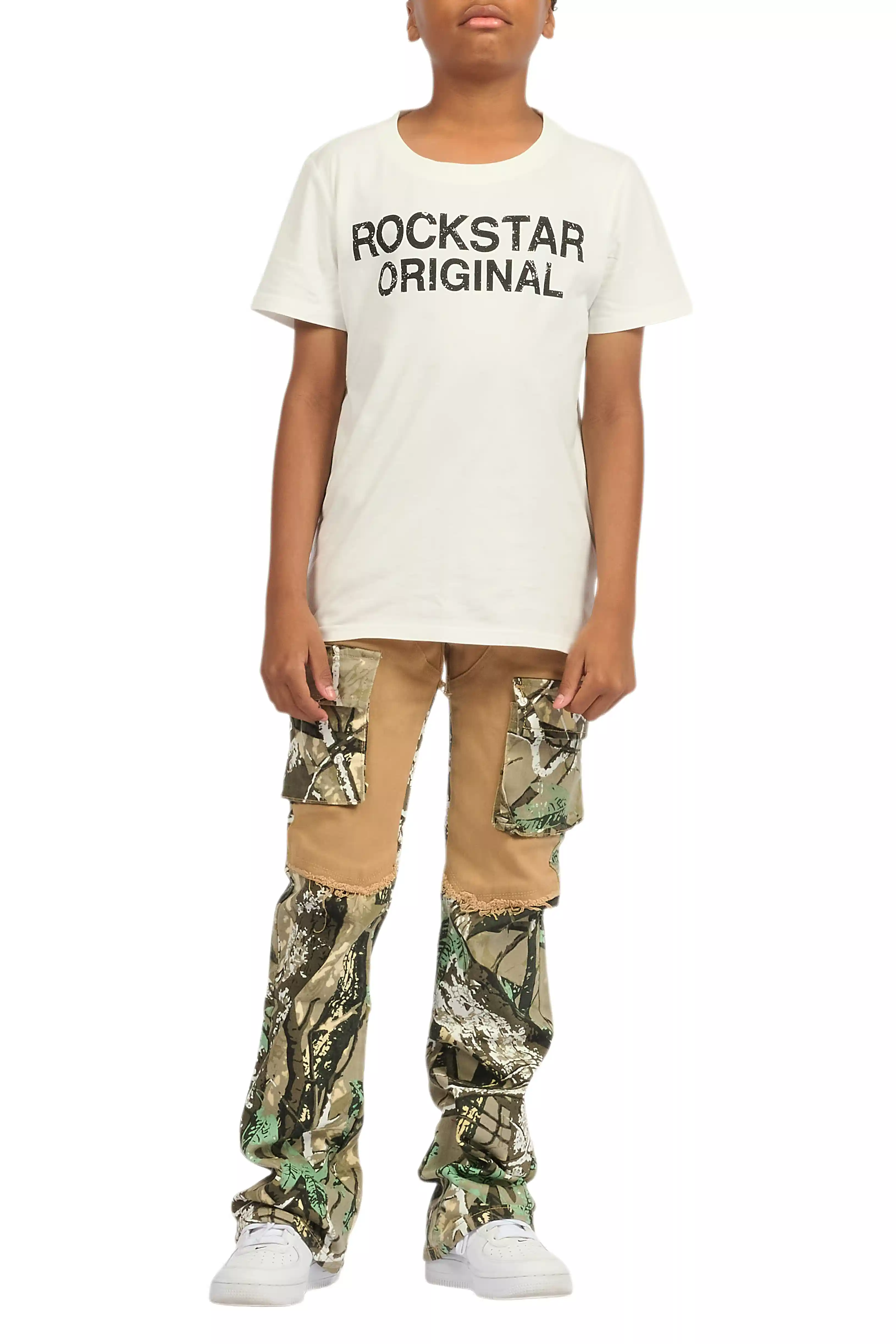 Boys Denka Beige Stacked Fit Jean - Image 14