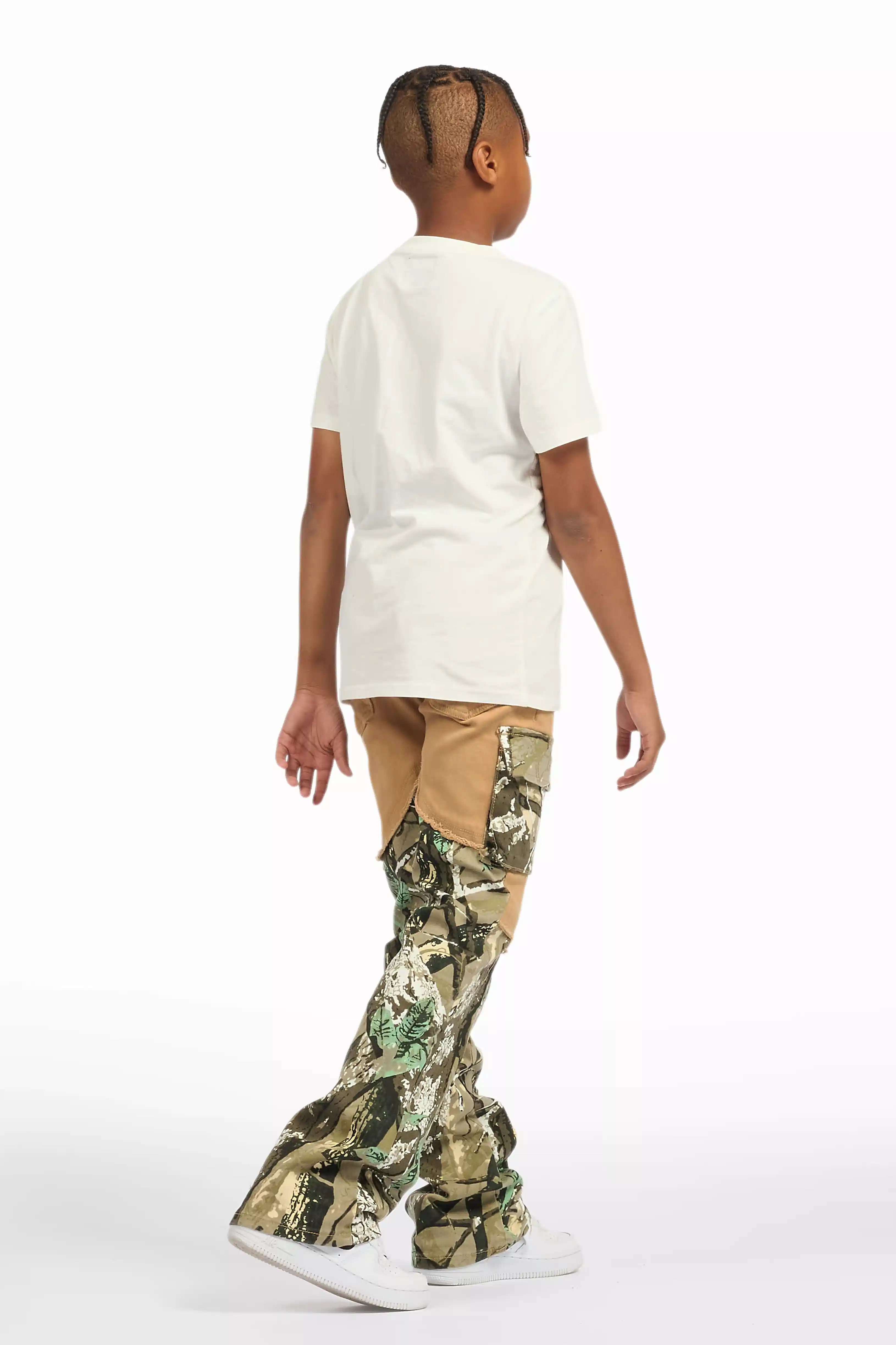 Boys Denka Beige Stacked Fit Jean - Image 6