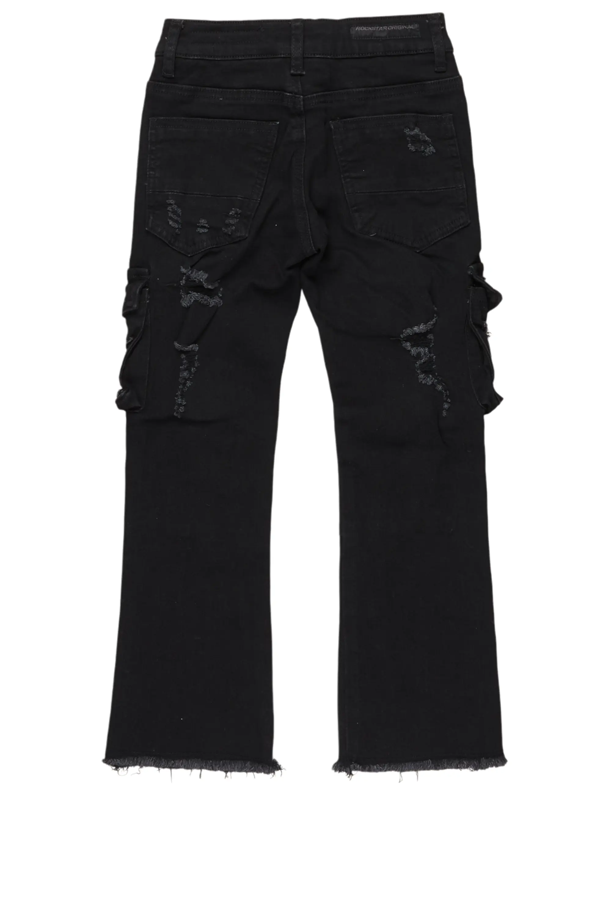 Boys Adalee Black Stacked Flare Jean - Image 9