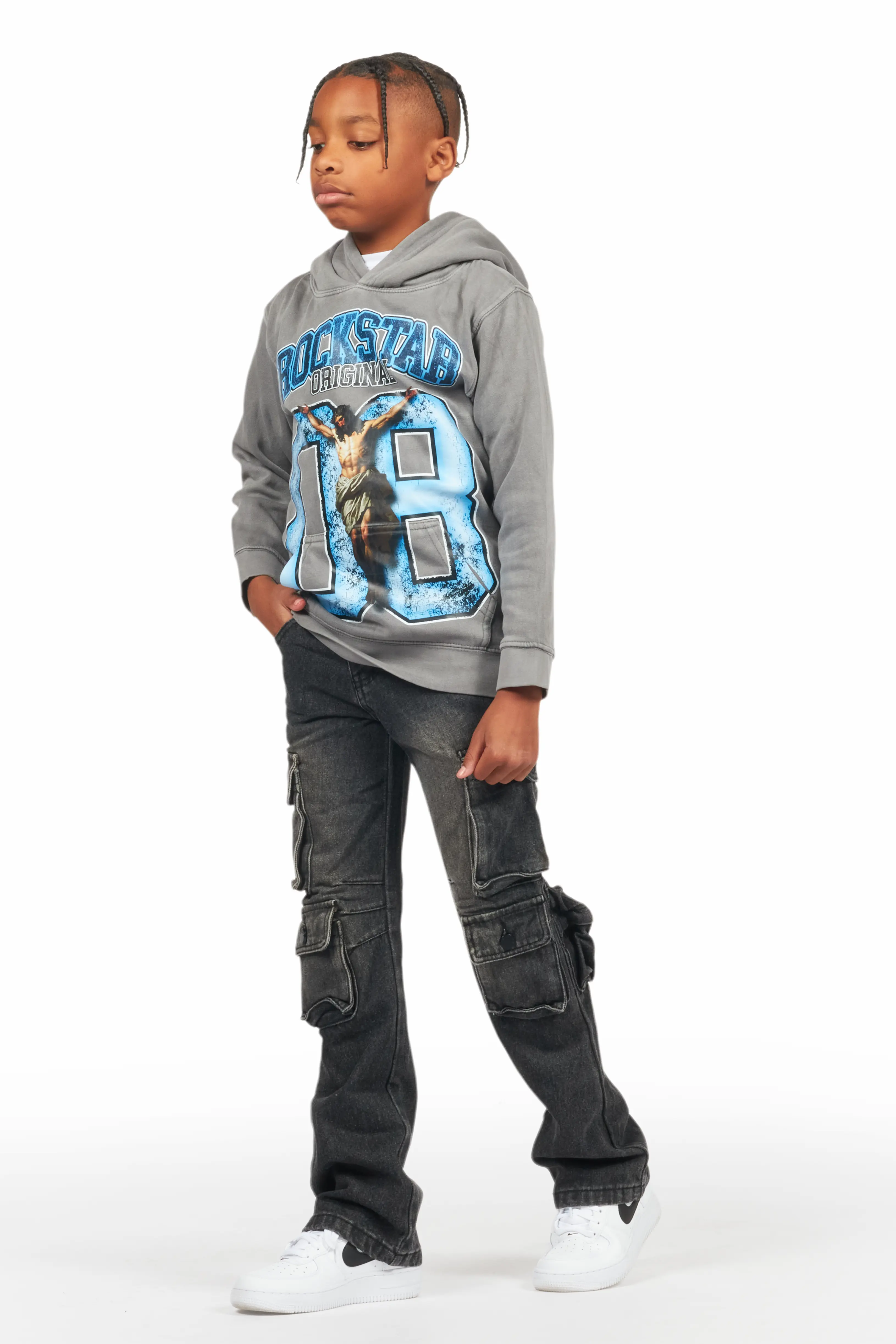 Boys Cortie Black Baggy Fit Jean - Image 6