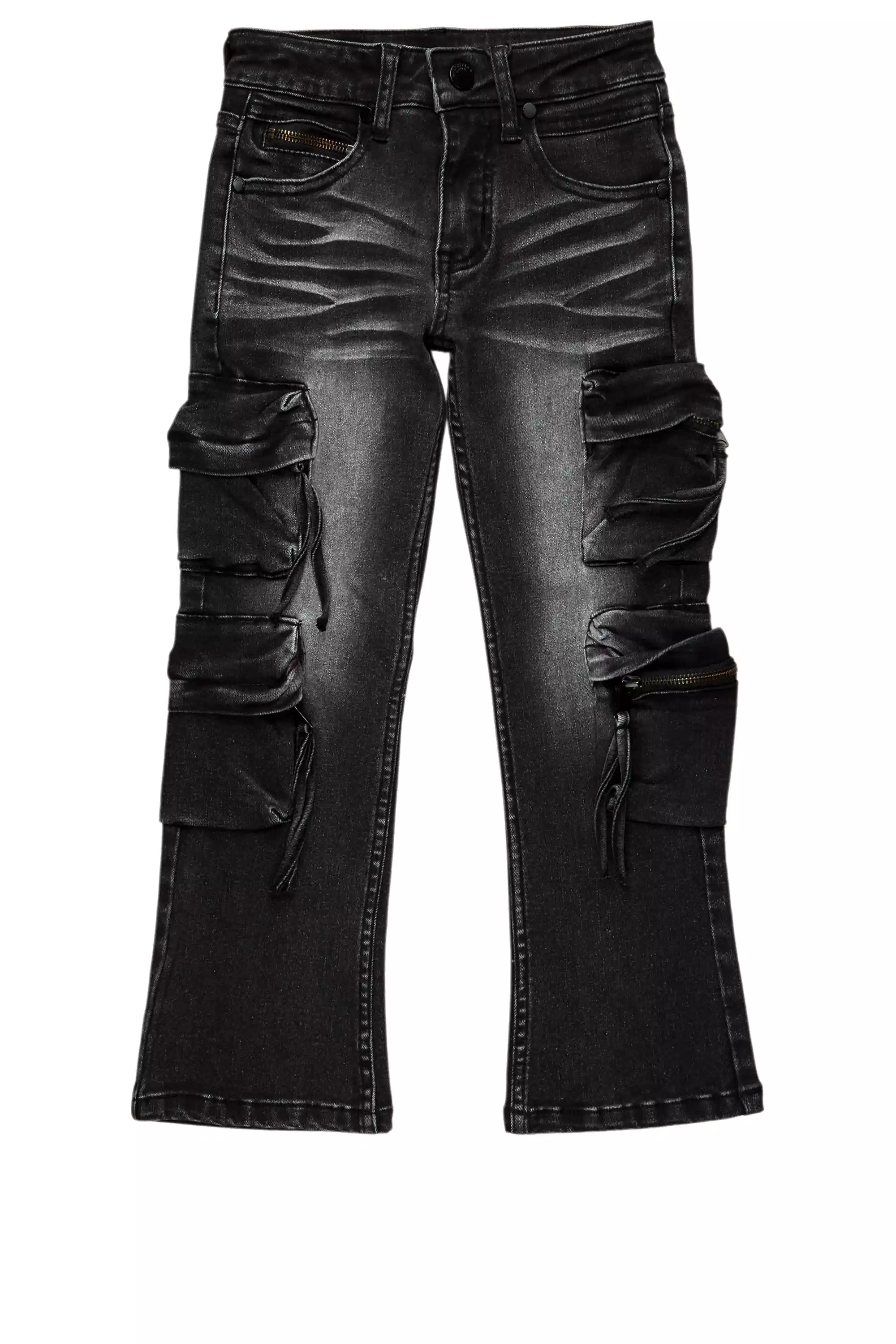 Boys Rodion Dark Grey Slim Fit Cargo Jean - Image 2