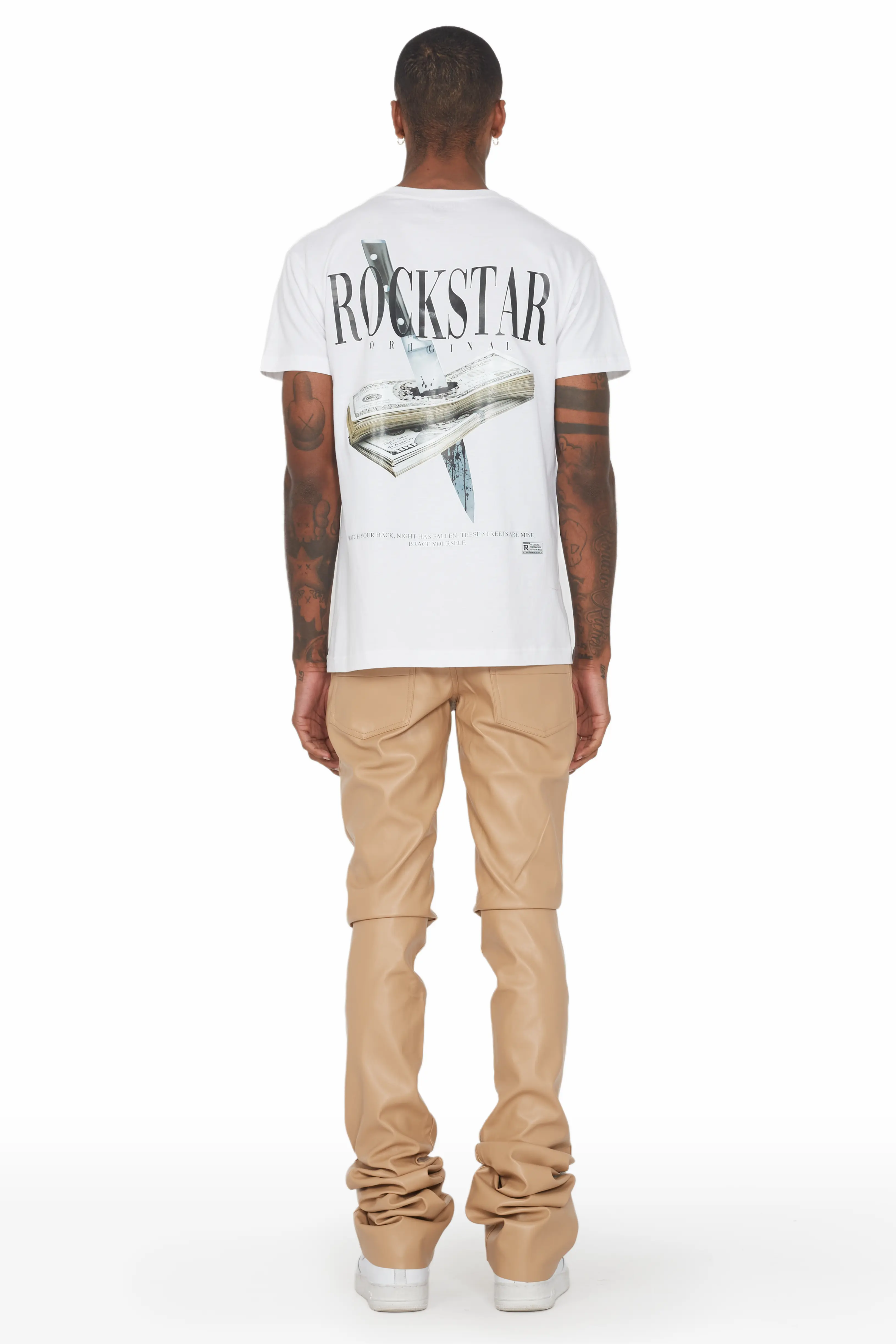 Ricky Tan Super Stacked Faux Leather Pant - Image 6