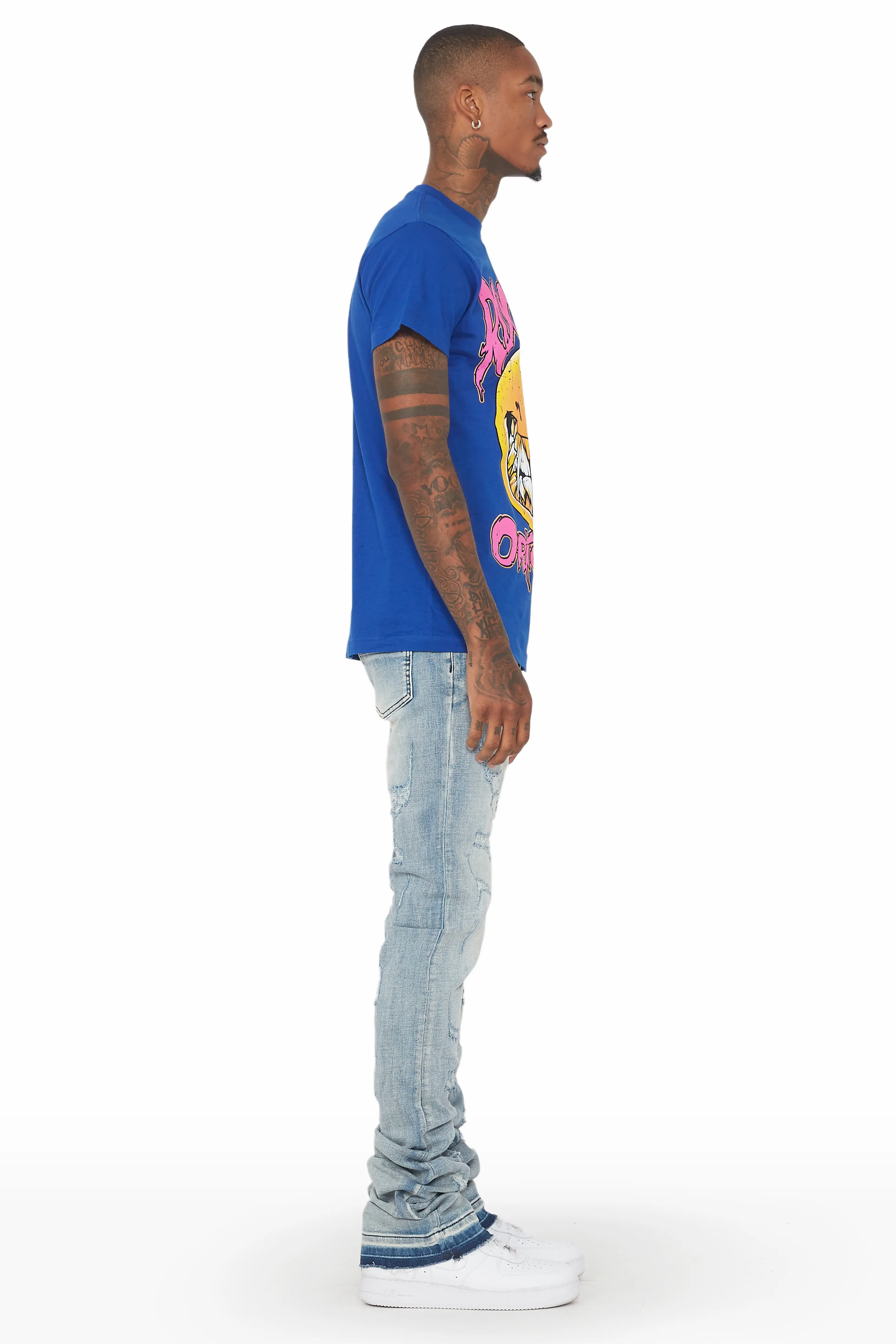 Adler Blue Super Stacked Flare Jean - Image 4