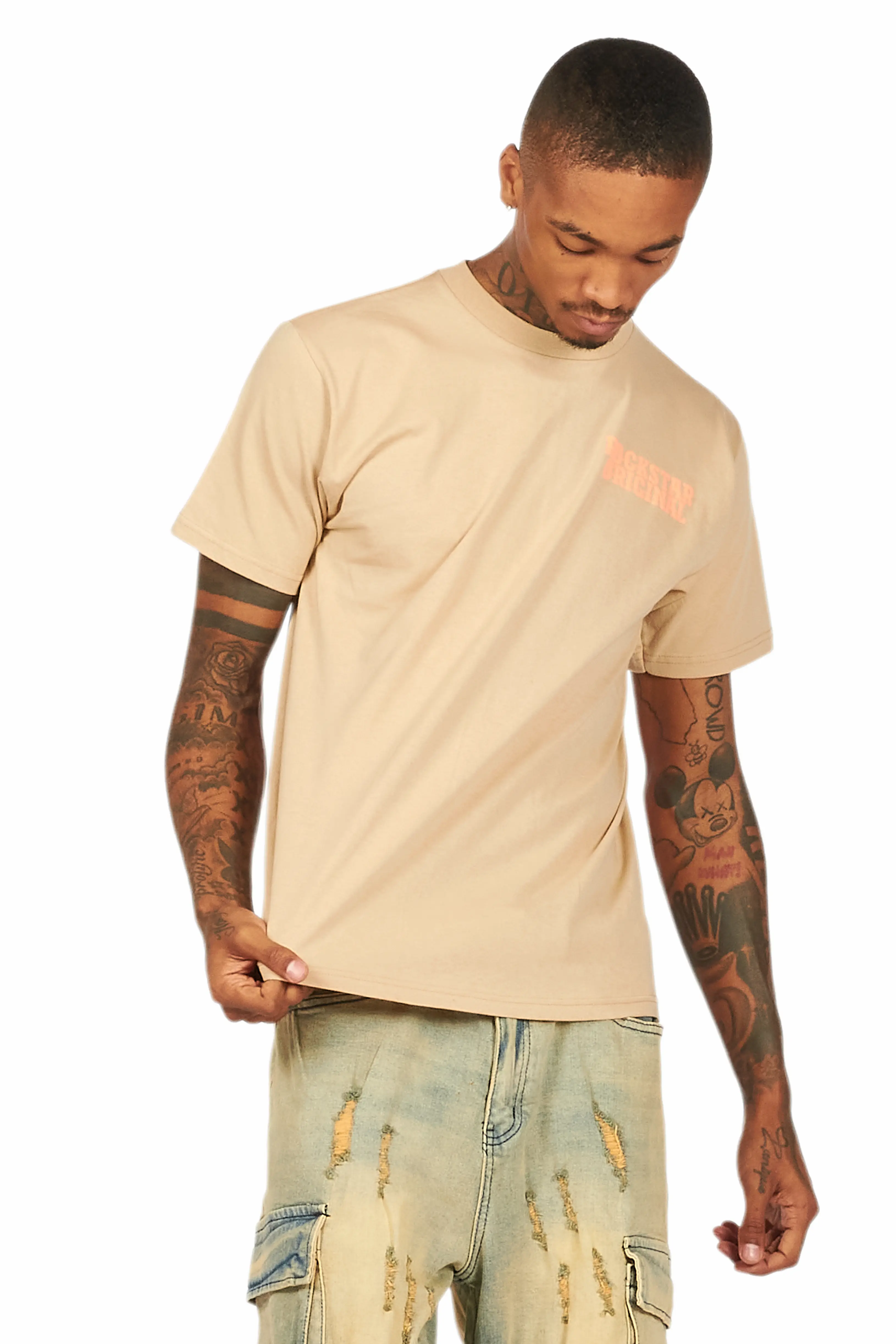 Posse Beige Graphic T-Shirt - Image 3