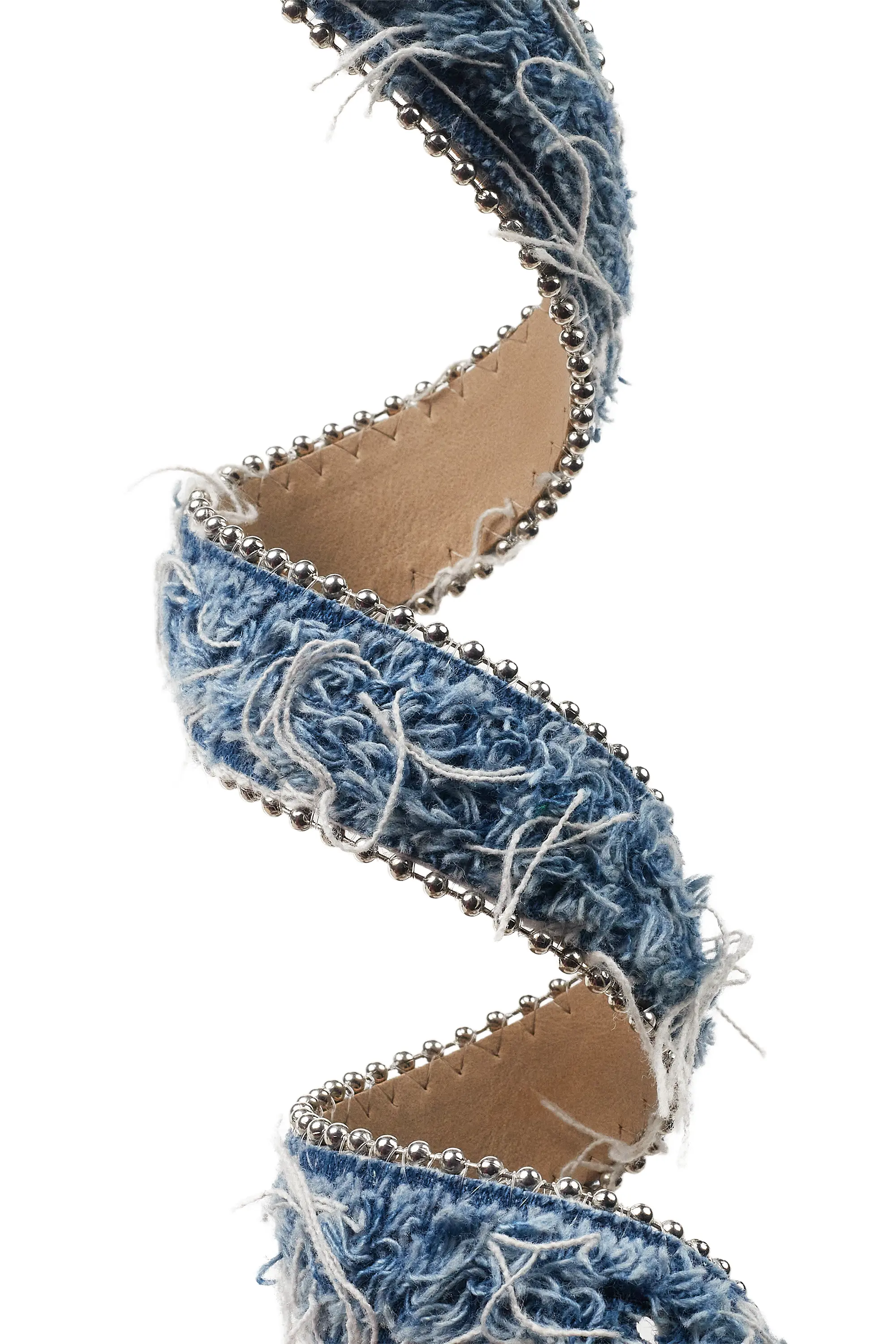 Tedros Blue Fabric Rockstar Logo Narrow Belt - Image 2