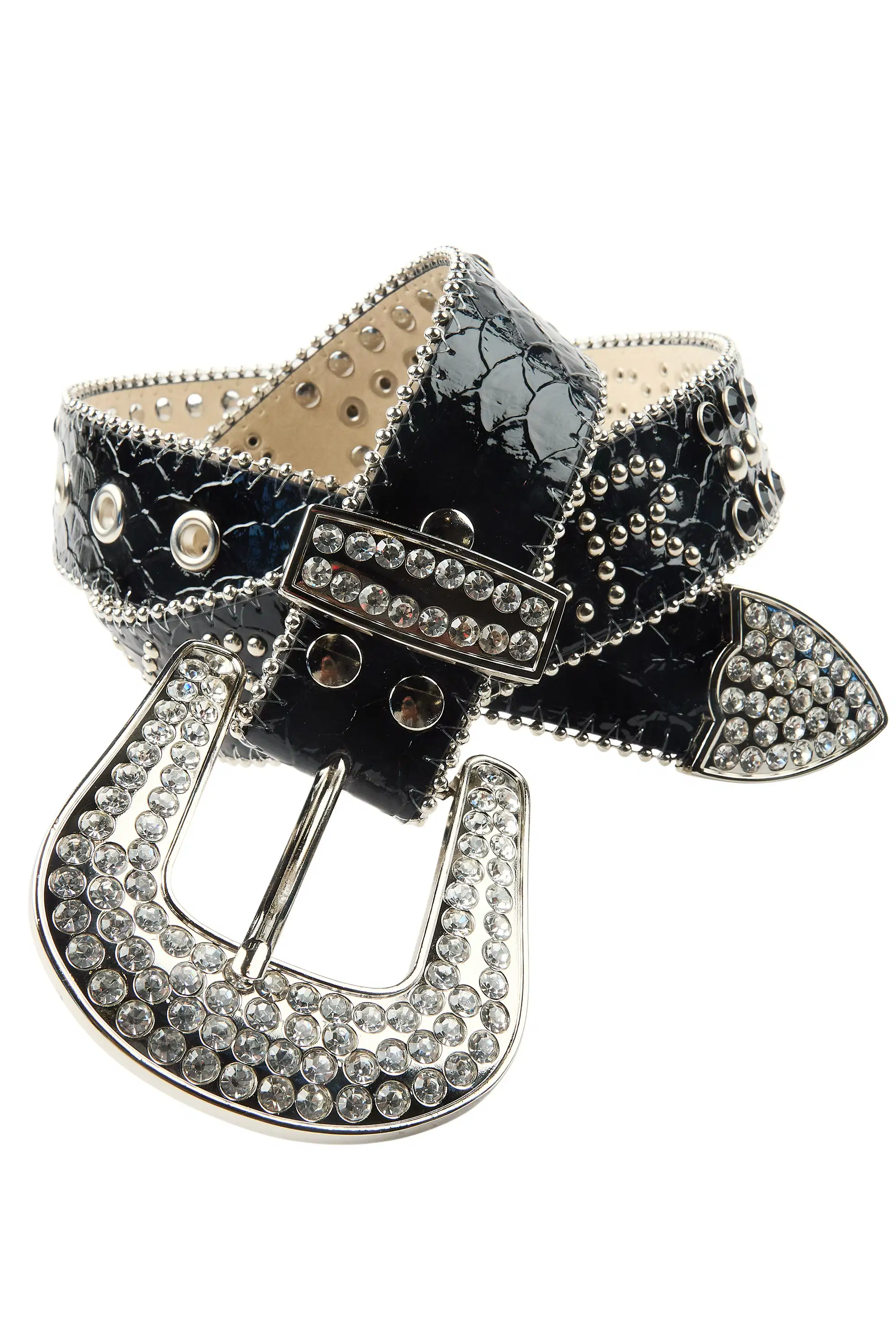 Vallejo Black Rhinestones Rockstar Logo Belt - Image 3