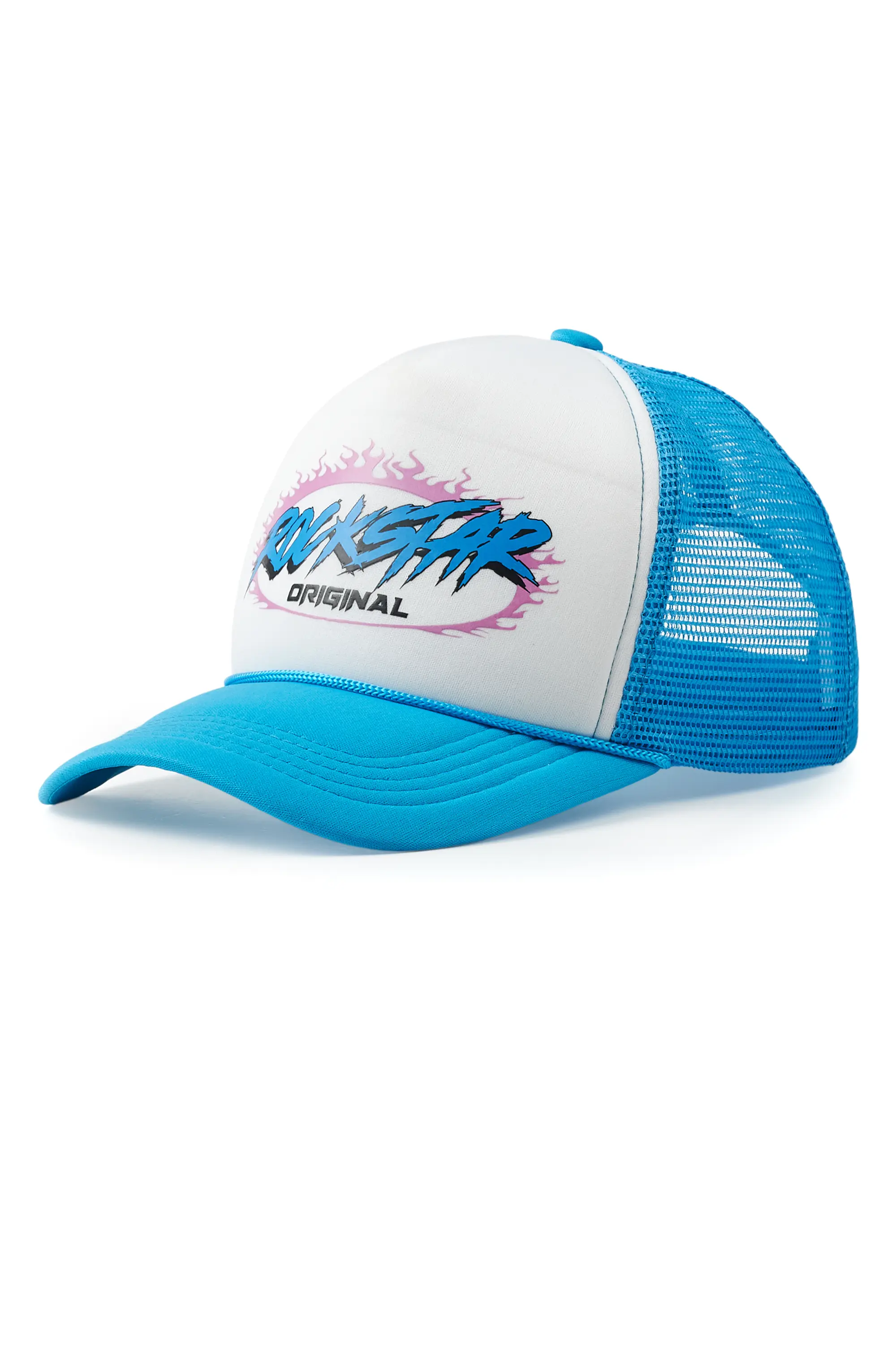 Quito White/Aqua Graphic Trucker Hat - Image 3