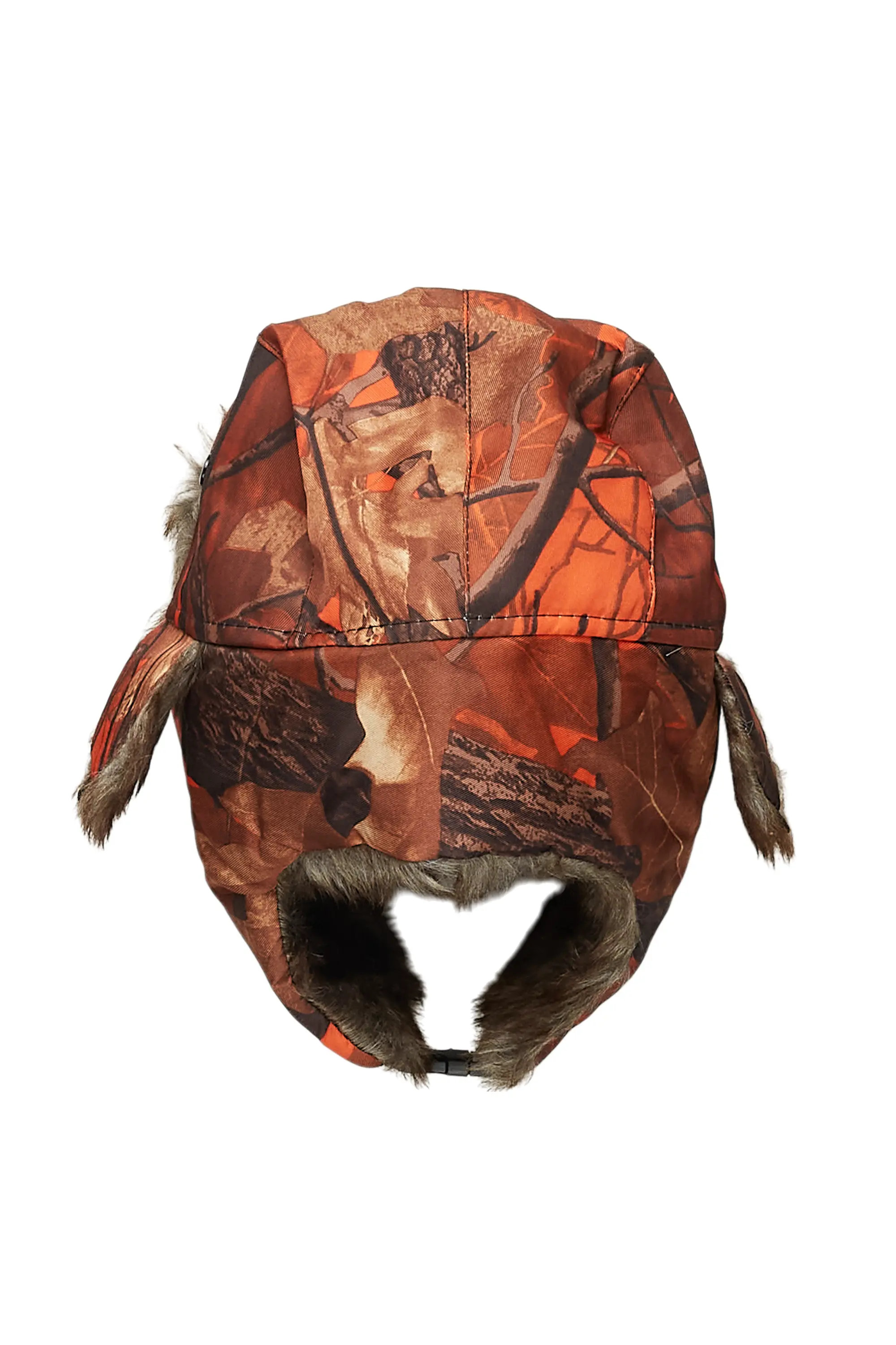 Saburo Orange Tree Camo Faux Fur Trapper Hat - Image 3