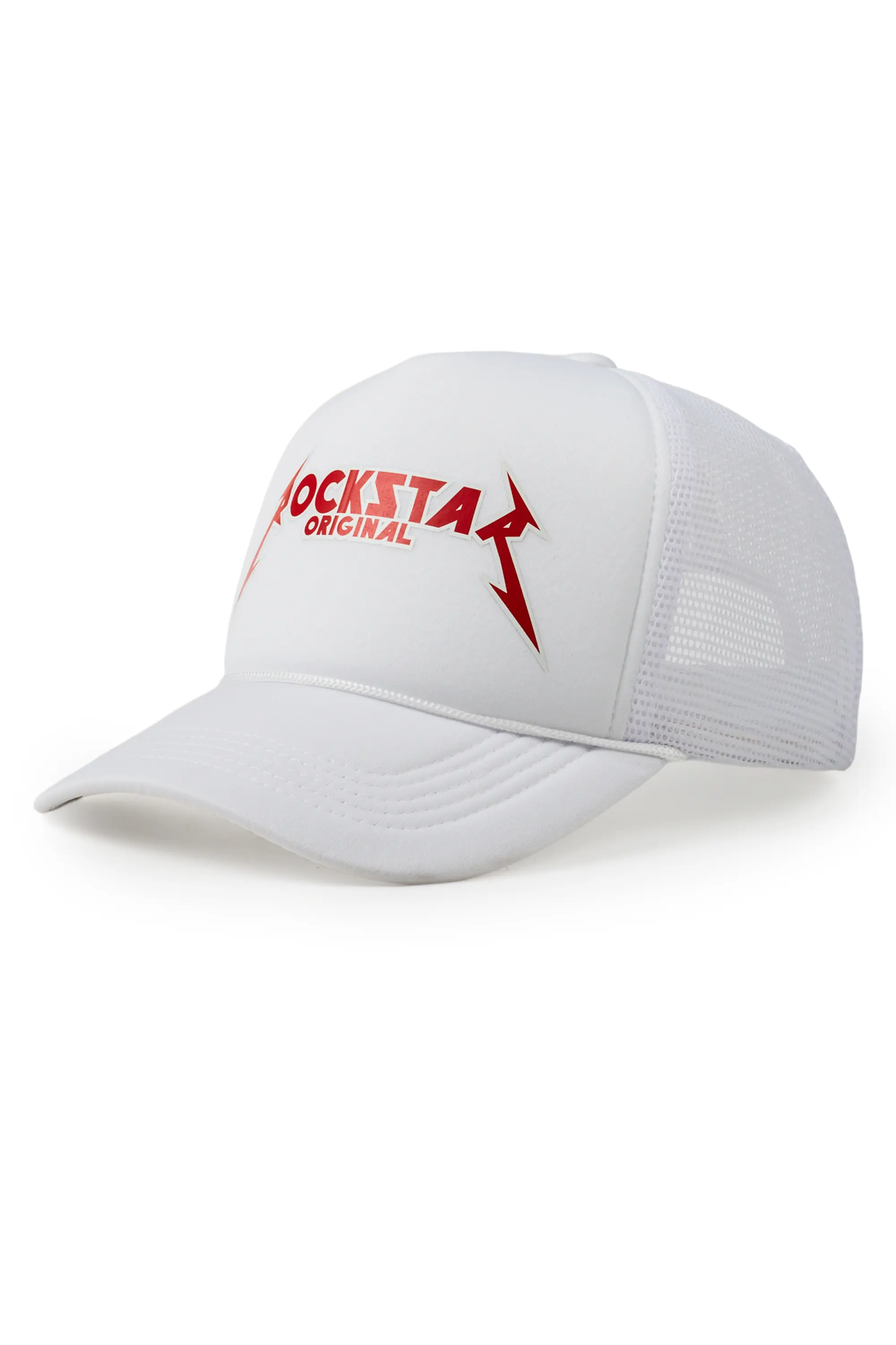 Rockband Logo Trucker Hat- White - Image 3