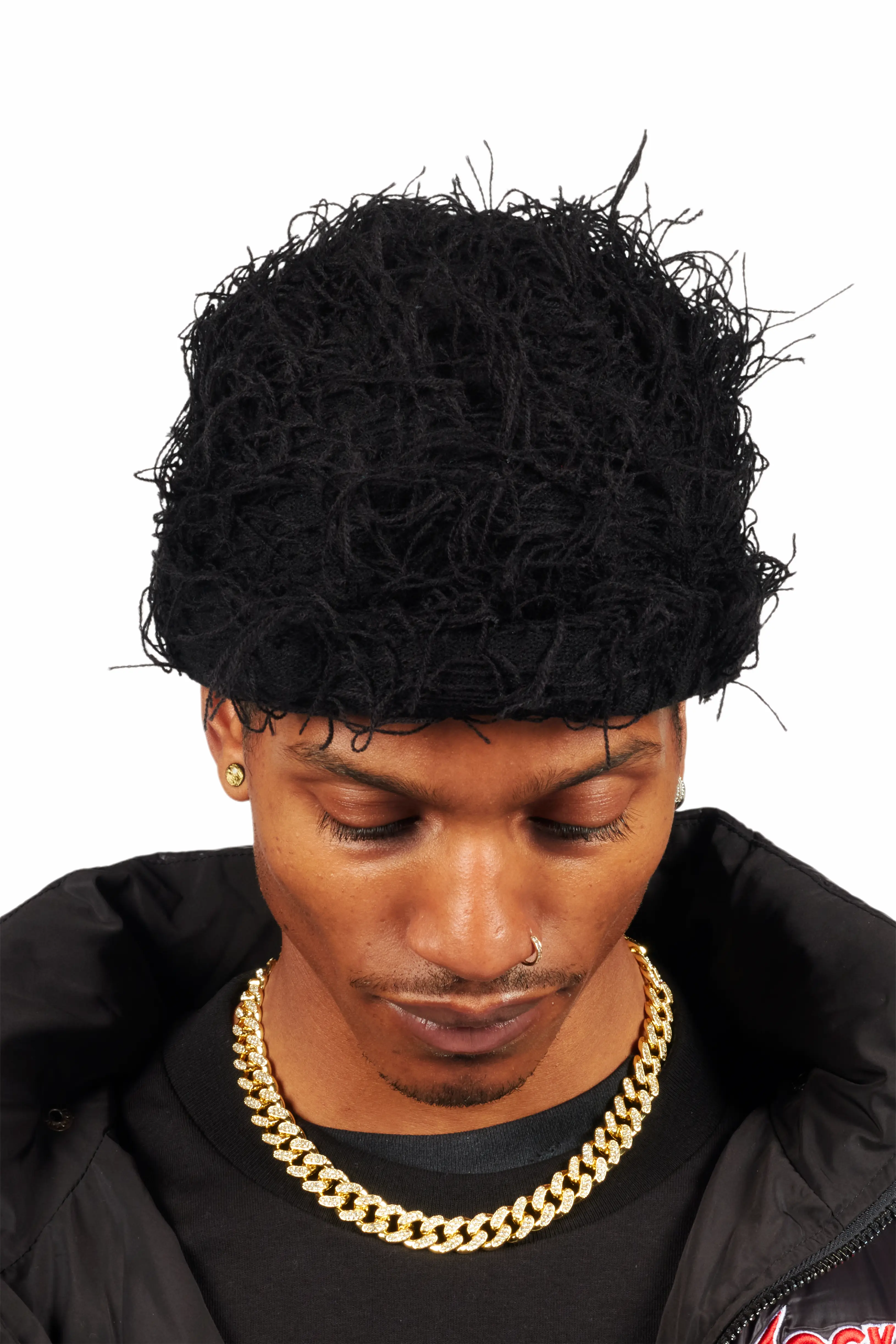Otto Black Fuzzy Beanie - Image 2