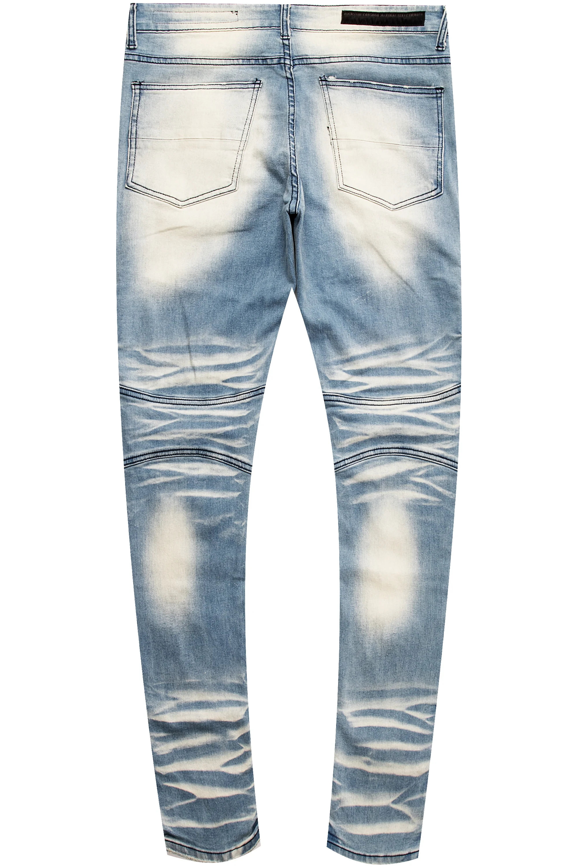 Bk Signature Biker / Zipper Knee Jean- Light Blue - Image 4
