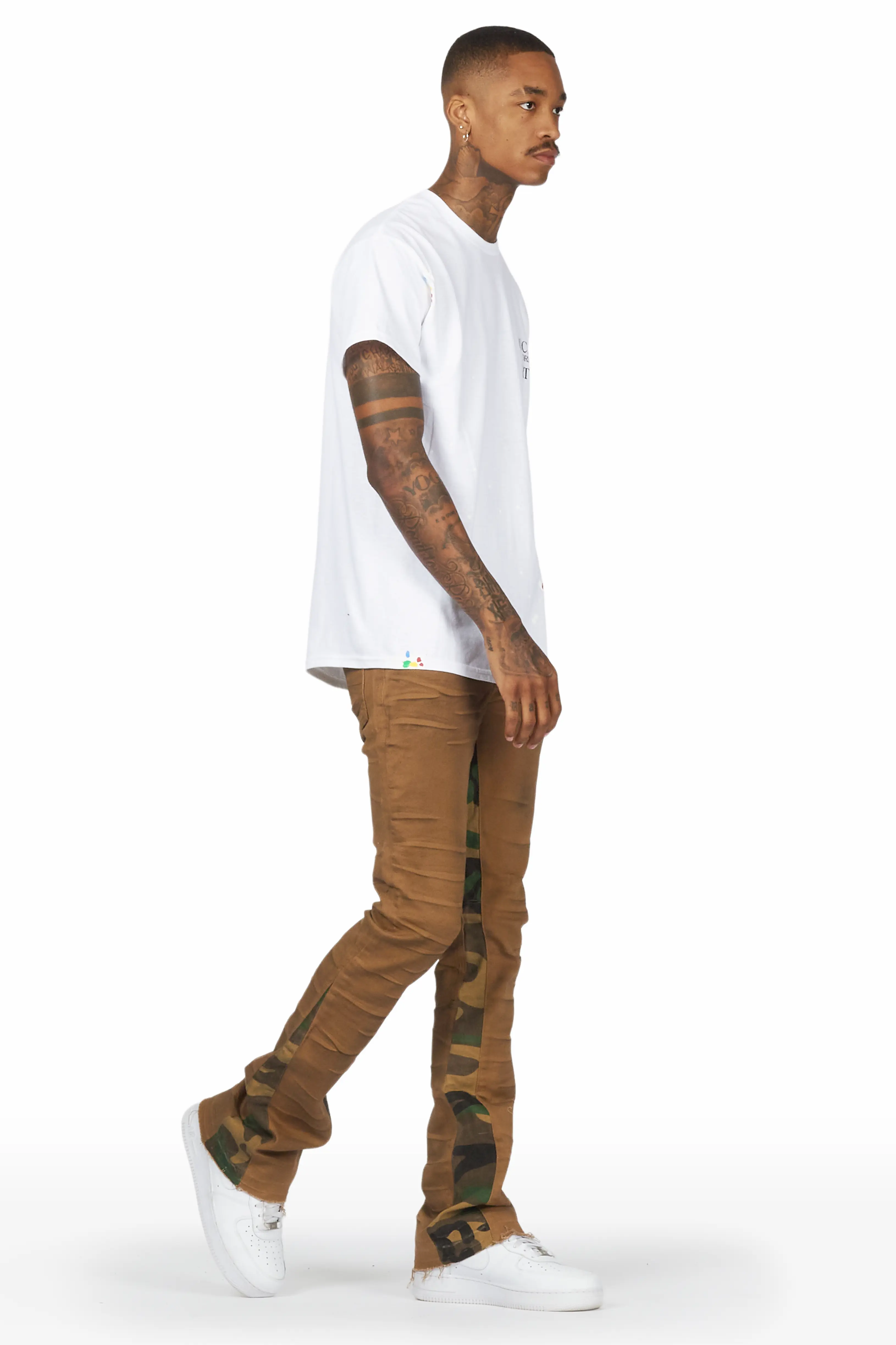 Strass Brown Stacked Flare Jean - Image 6